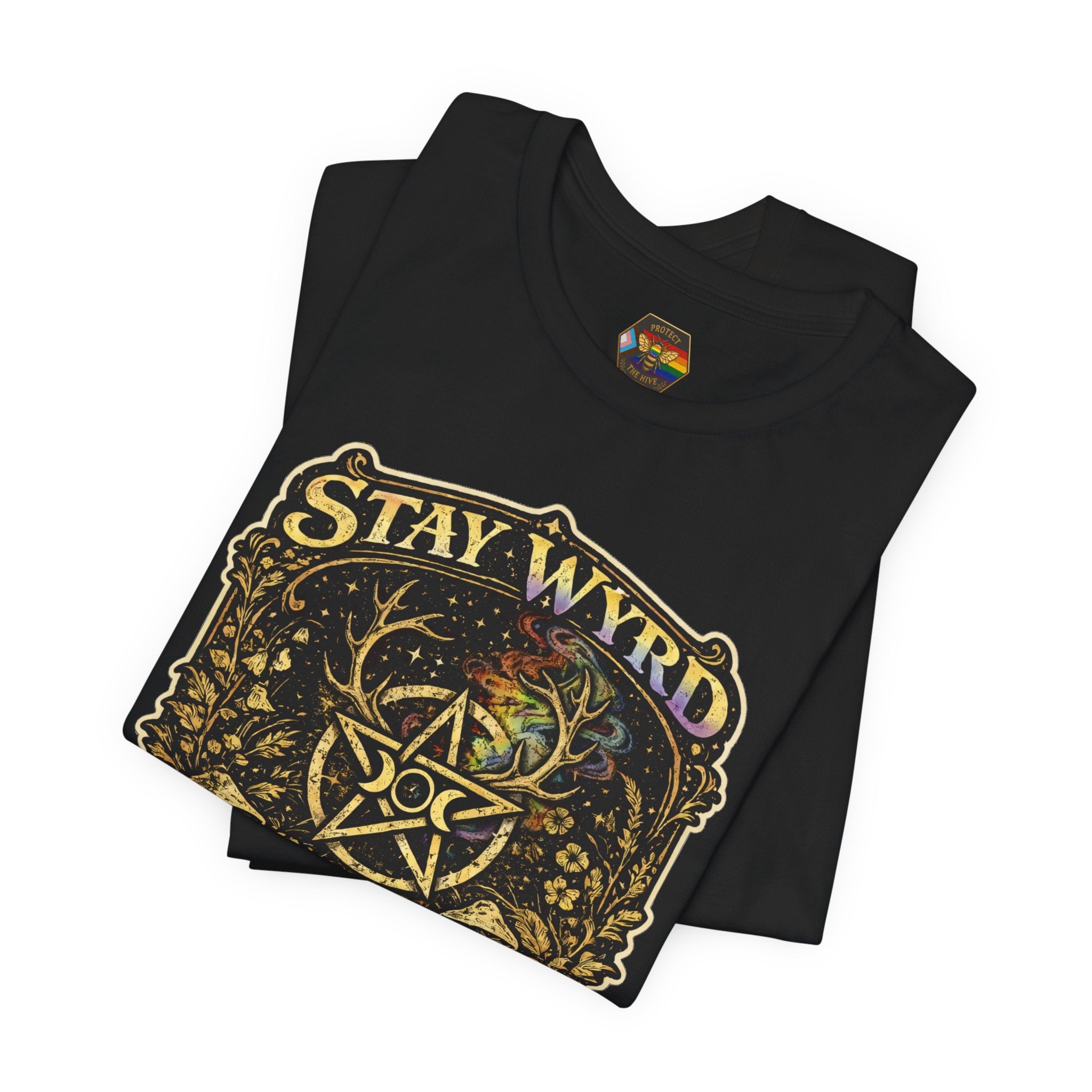 PNG of Stay Wyrd Stay Queer pentagram witch design T-Shirt | occult pride tee