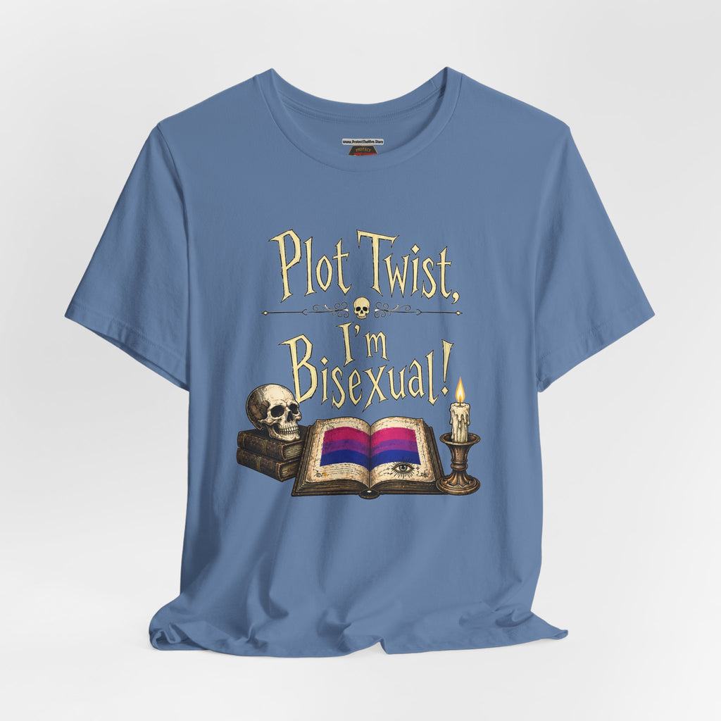 Plot Twist I'm Bisexual Shirt, Dark Academia Aesthetic Tee, Gothic Vintage LGBTQ Pride Shirt, Book Lover Gift, Witchy Academia Tee