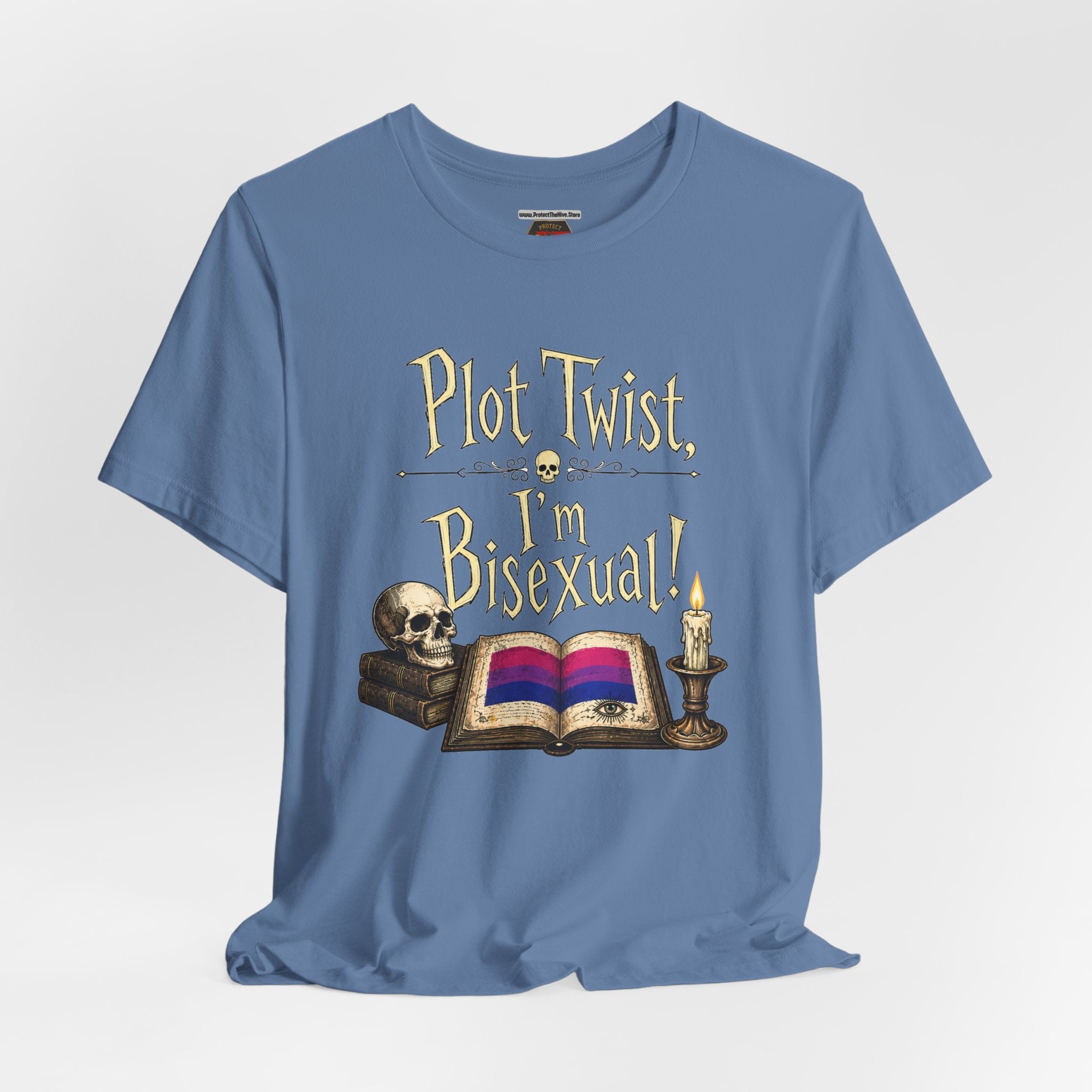 Plot Twist I'm Bisexual Shirt, Dark Academia Aesthetic Tee, Gothic Vintage LGBTQ Pride Shirt, Book Lover Gift, Witchy Academia Tee