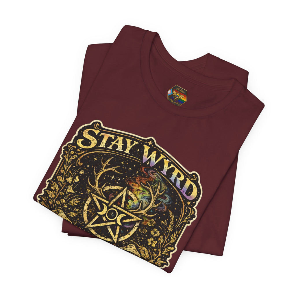 PNG of Stay Wyrd Stay Queer pentagram witch design T-Shirt | occult pride tee