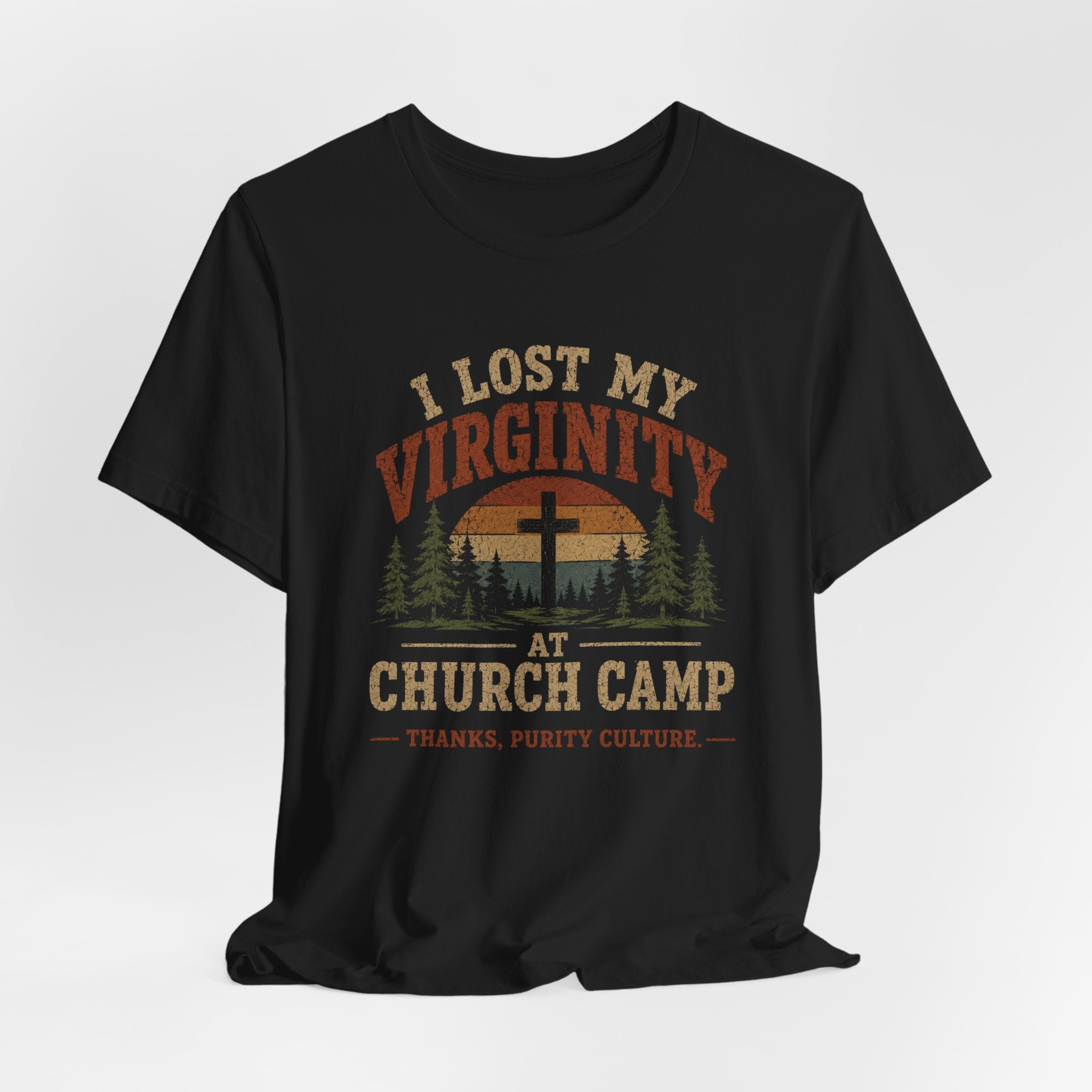 I Lost My Virginity at Church Camp T-Shirt | Vintage Religious Satire Tee