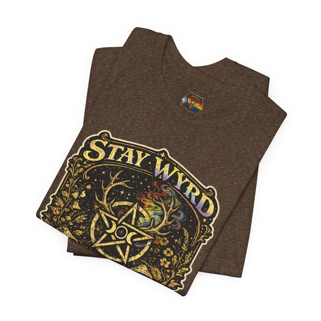 PNG of Stay Wyrd Stay Queer pentagram witch design T-Shirt | occult pride tee