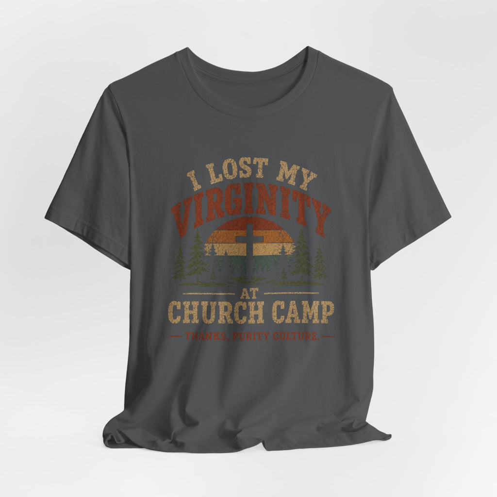 I Lost My Virginity at Church Camp T-Shirt | Vintage Religious Satire Tee