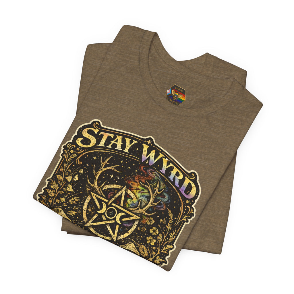 PNG of Stay Wyrd Stay Queer pentagram witch design T-Shirt | occult pride tee