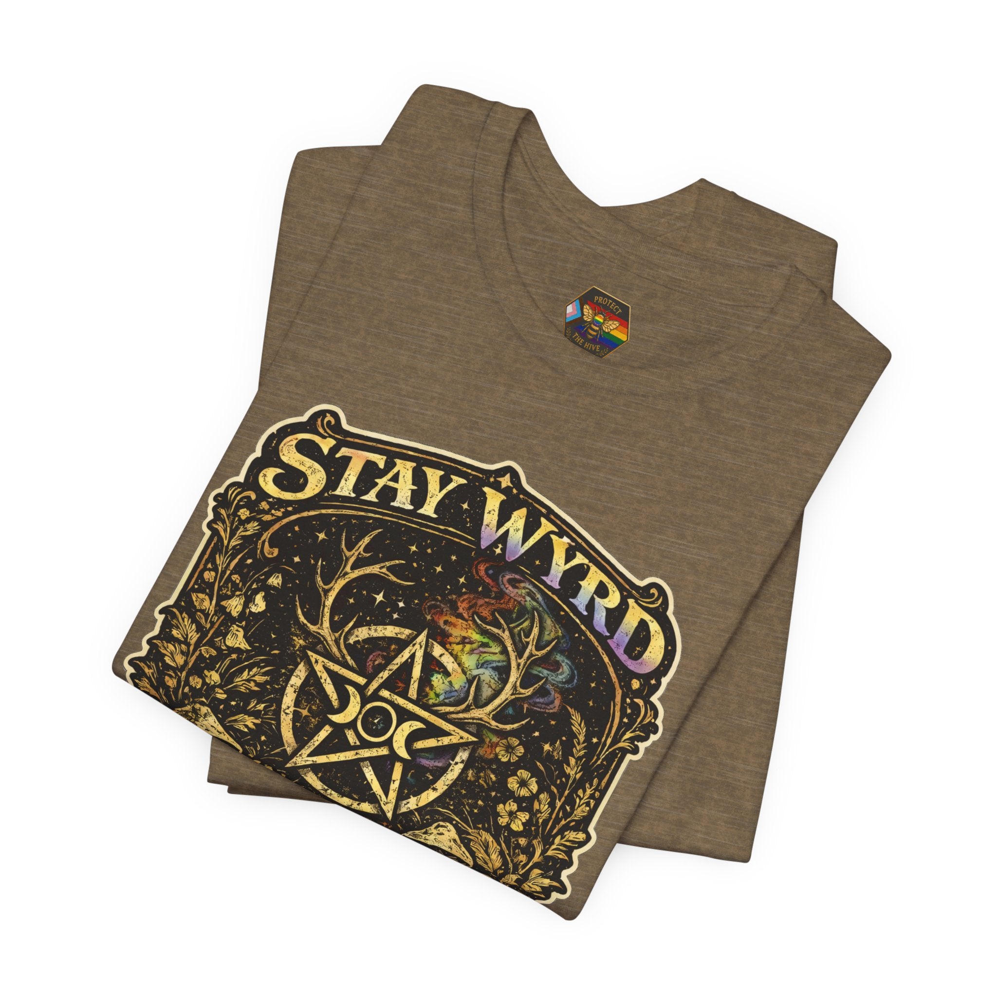 PNG of Stay Wyrd Stay Queer pentagram witch design T-Shirt | occult pride tee
