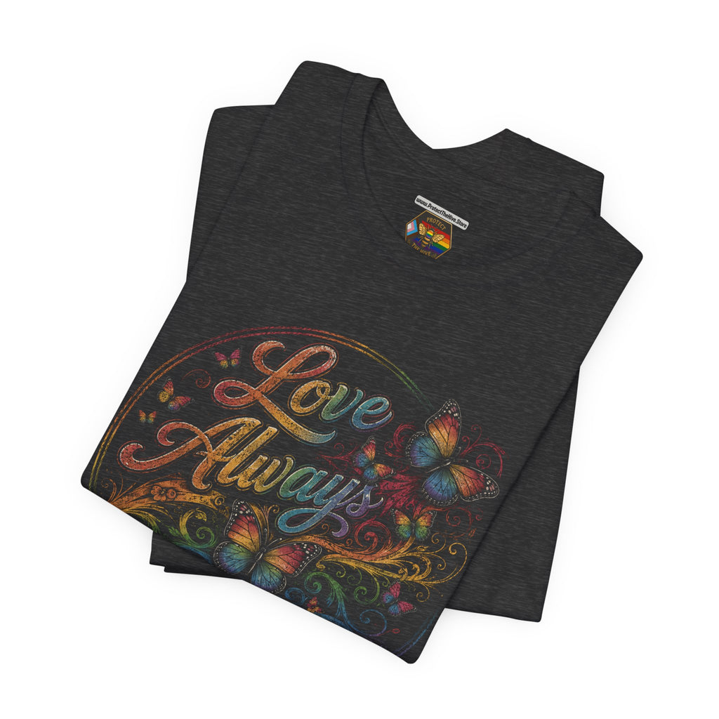 Vintage LGBTQ Shirt | Rainbow Butterfly Graphic Tee | Inspirational Pride Apparel