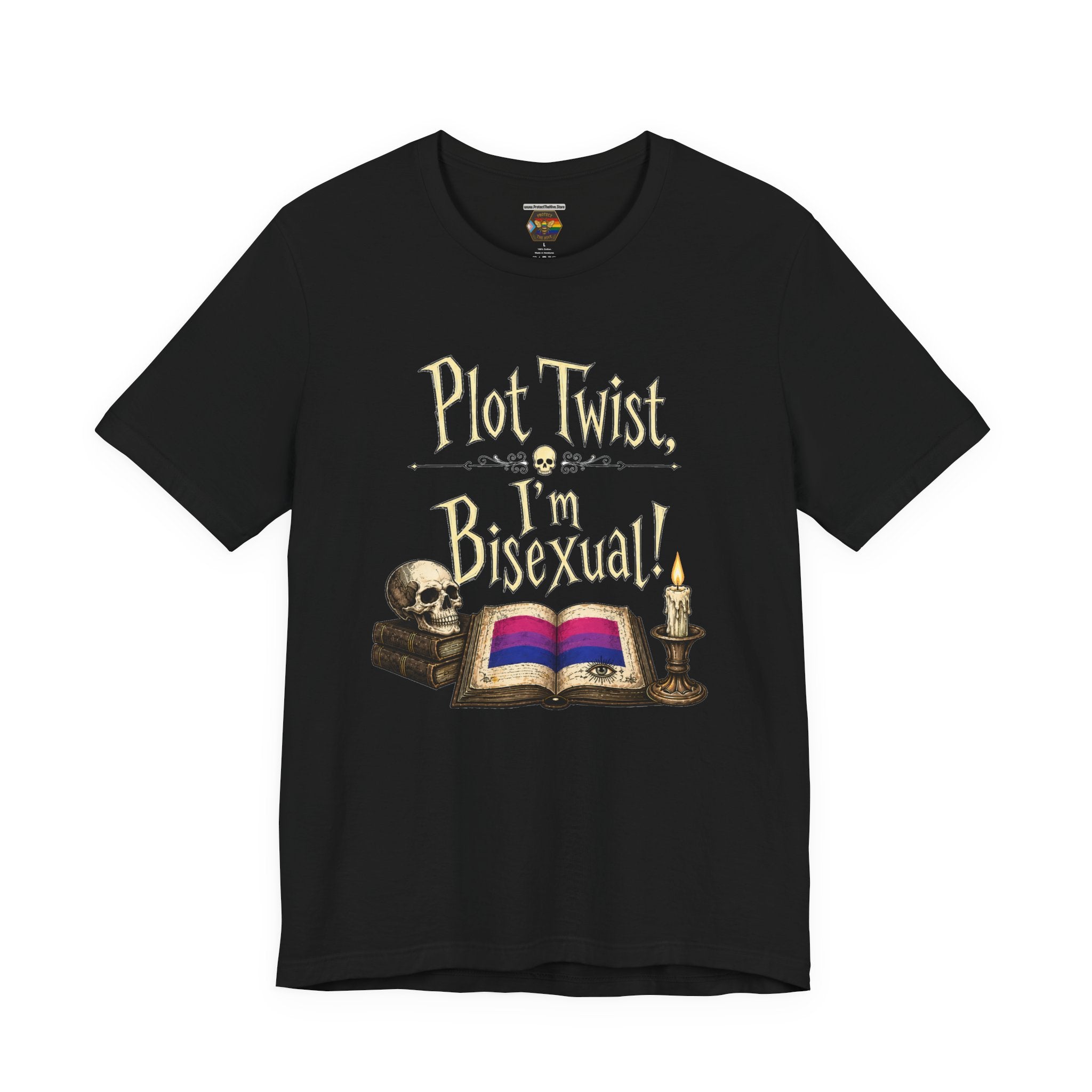 Plot Twist I'm Bisexual Shirt, Dark Academia Aesthetic Tee, Gothic Vintage LGBTQ Pride Shirt, Book Lover Gift, Witchy Academia Tee