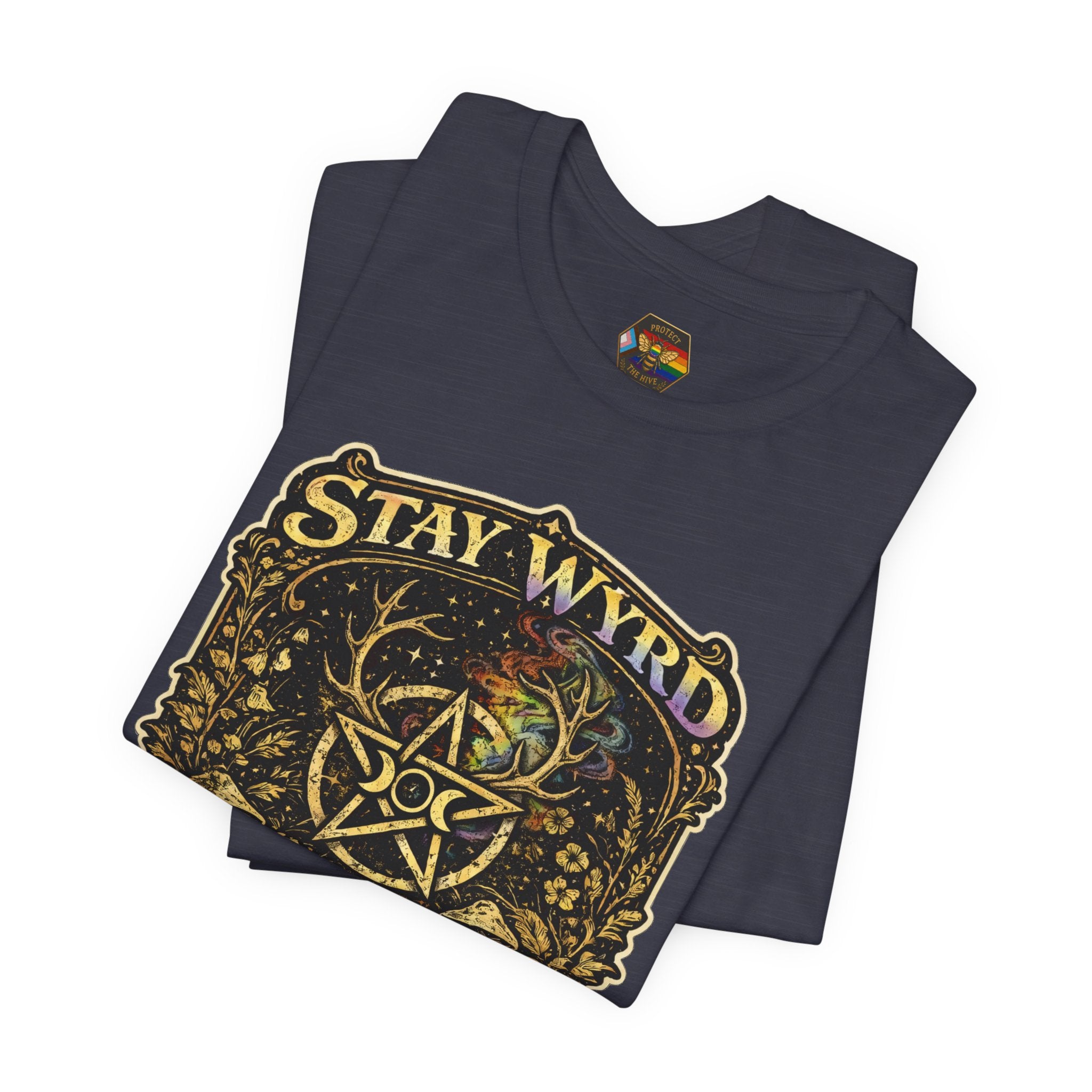 PNG of Stay Wyrd Stay Queer pentagram witch design T-Shirt | occult pride tee