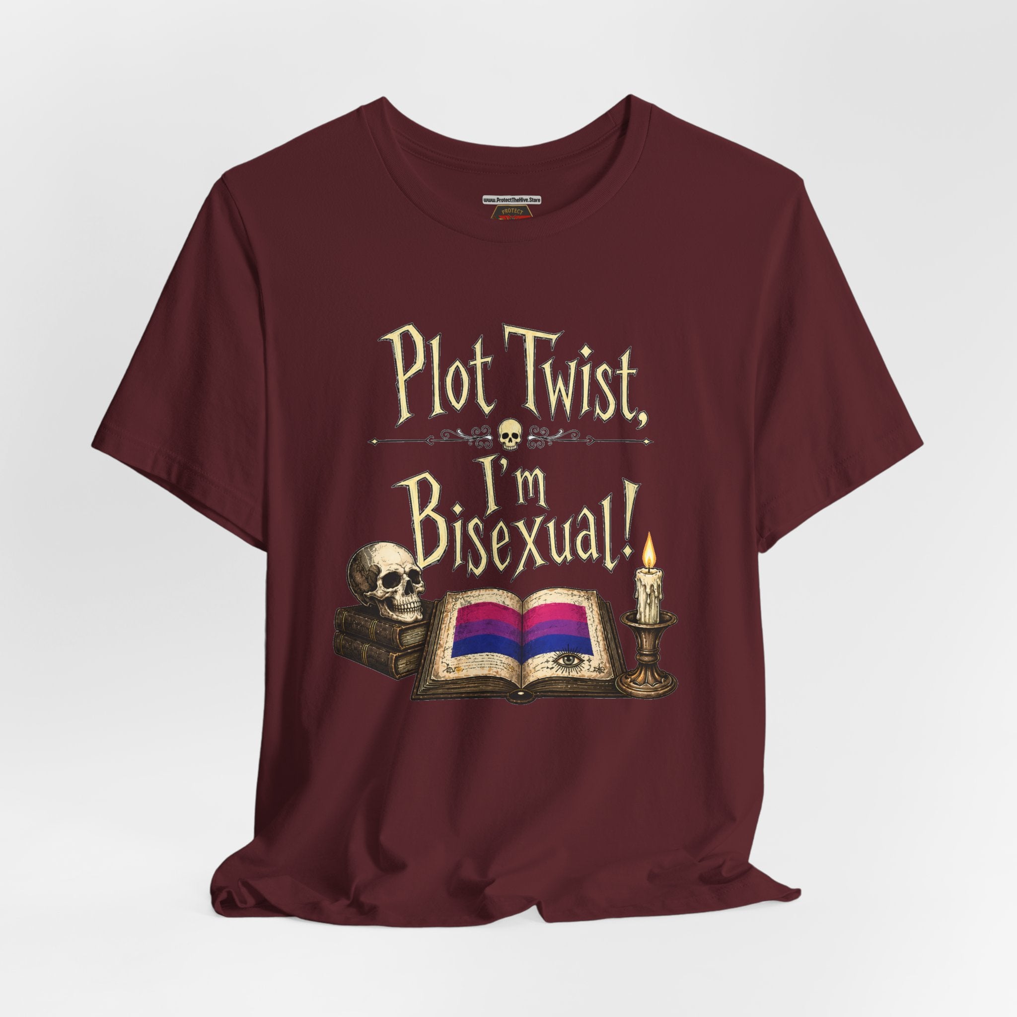 Plot Twist I'm Bisexual Shirt, Dark Academia Aesthetic Tee, Gothic Vintage LGBTQ Pride Shirt, Book Lover Gift, Witchy Academia Tee