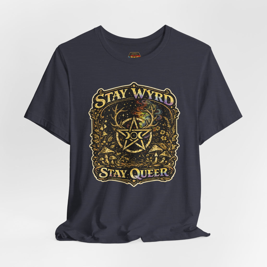PNG of Stay Wyrd Stay Queer pentagram witch design T-Shirt | occult pride tee