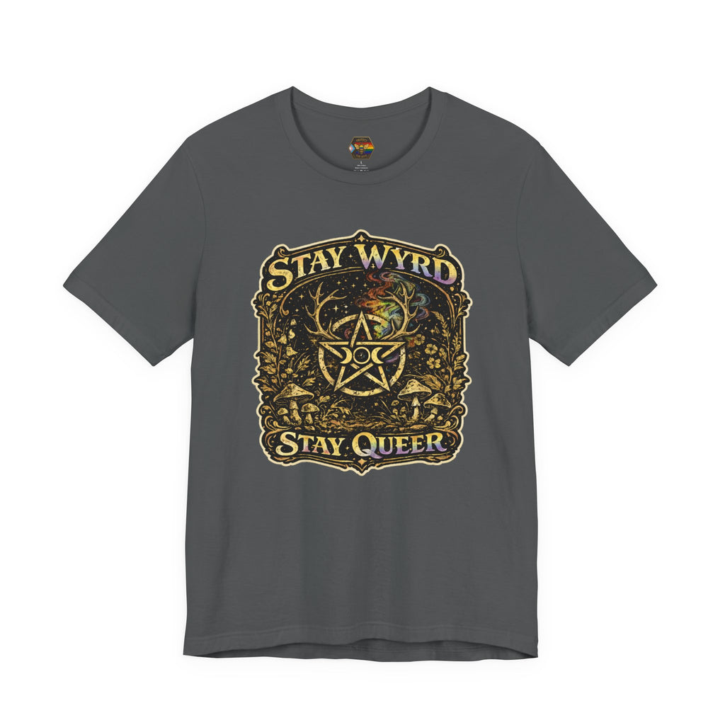 PNG of Stay Wyrd Stay Queer pentagram witch design T-Shirt | occult pride tee