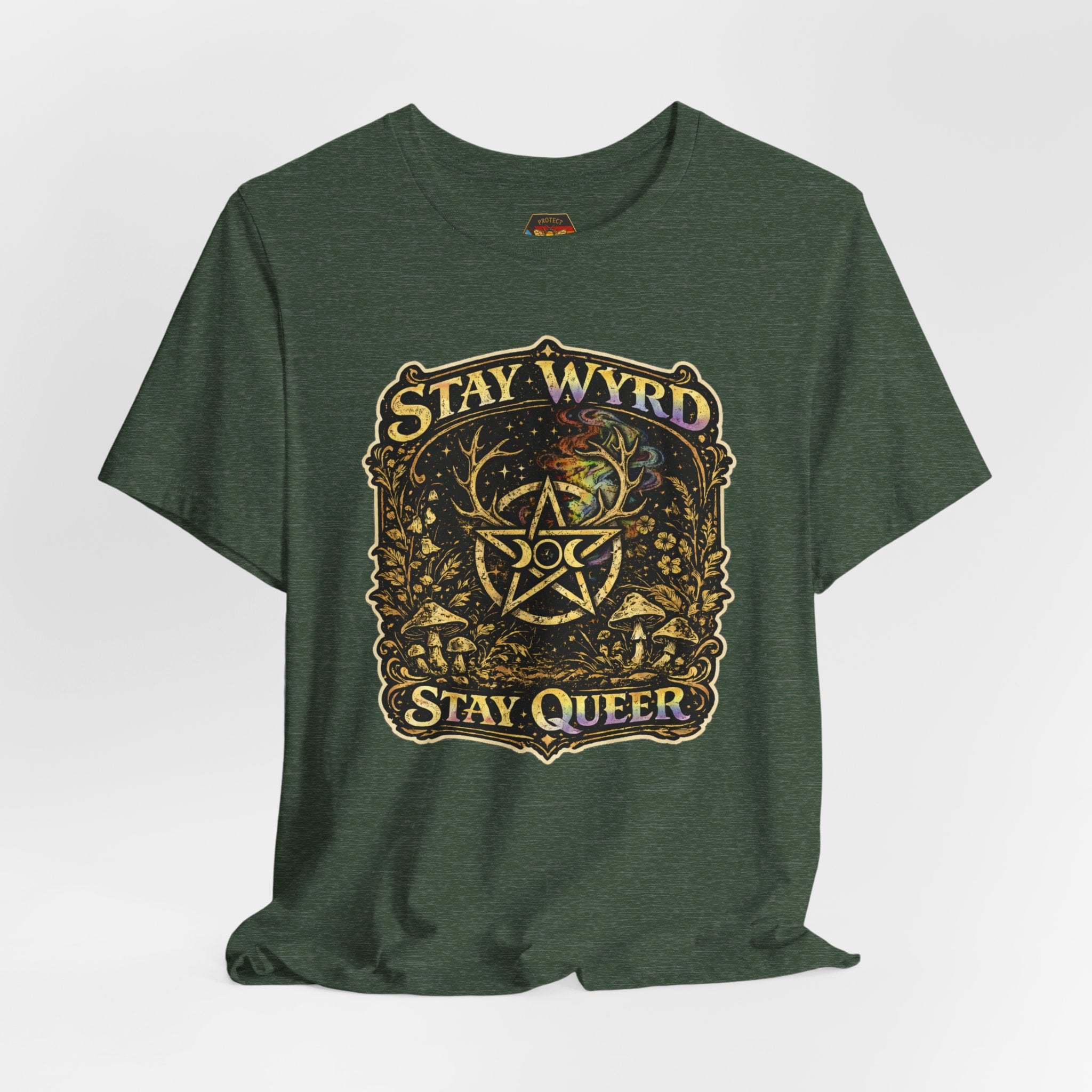 PNG of Stay Wyrd Stay Queer pentagram witch design T-Shirt | occult pride tee