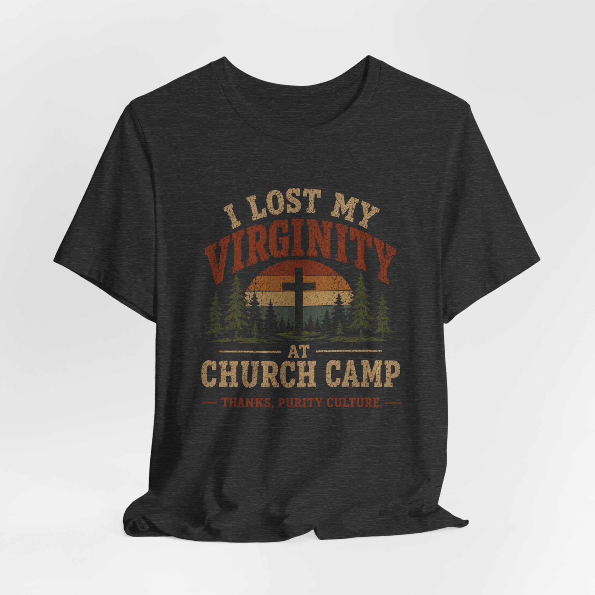 I Lost My Virginity at Church Camp T-Shirt | Vintage Religious Satire Tee