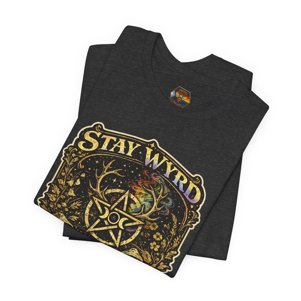PNG of Stay Wyrd Stay Queer pentagram witch design T-Shirt | occult pride tee