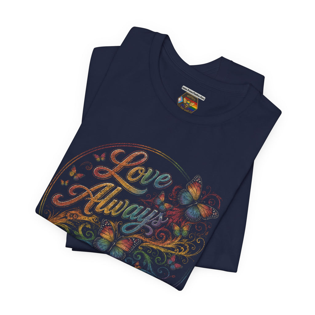 Vintage LGBTQ Shirt | Rainbow Butterfly Graphic Tee | Inspirational Pride Apparel