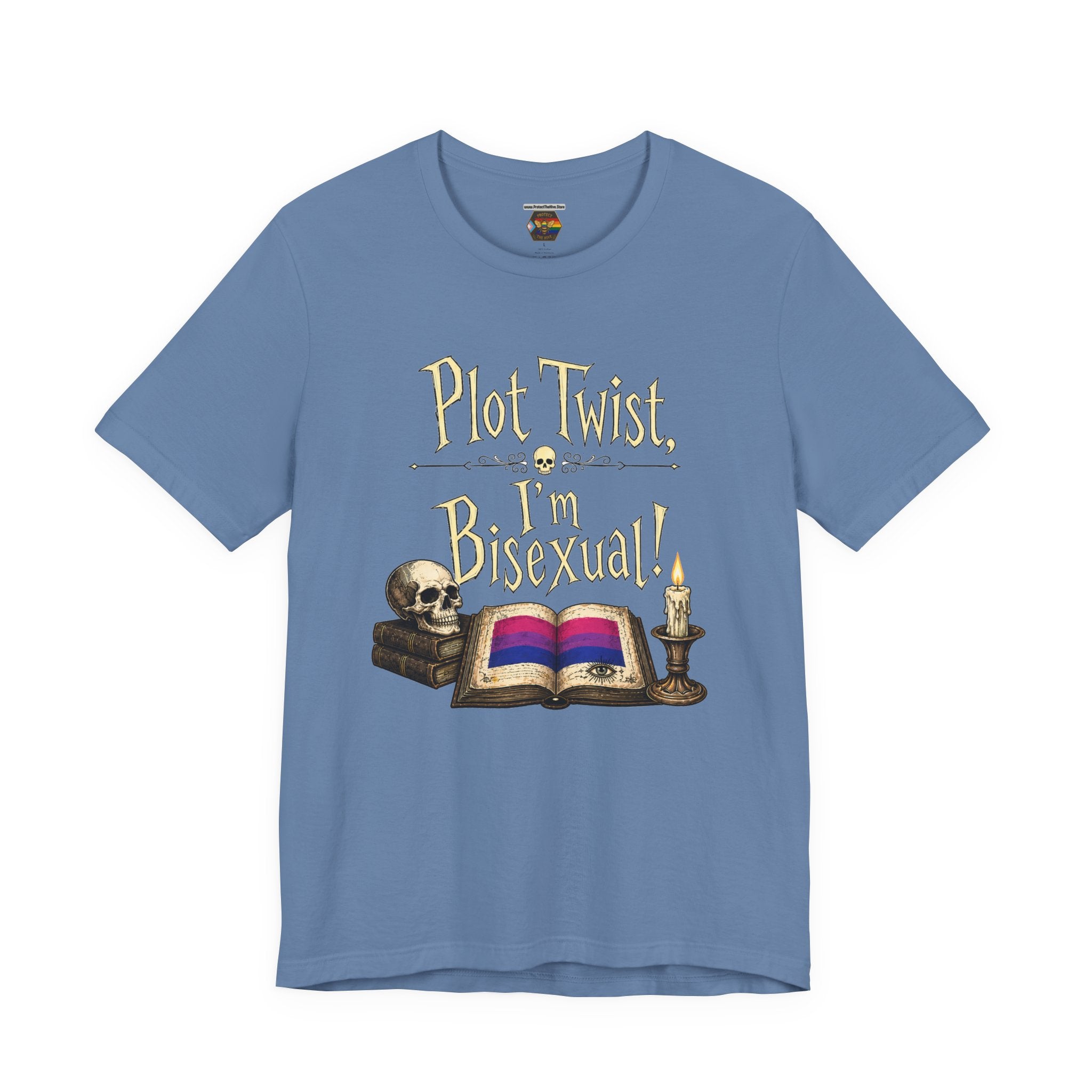 Plot Twist I'm Bisexual Shirt, Dark Academia Aesthetic Tee, Gothic Vintage LGBTQ Pride Shirt, Book Lover Gift, Witchy Academia Tee