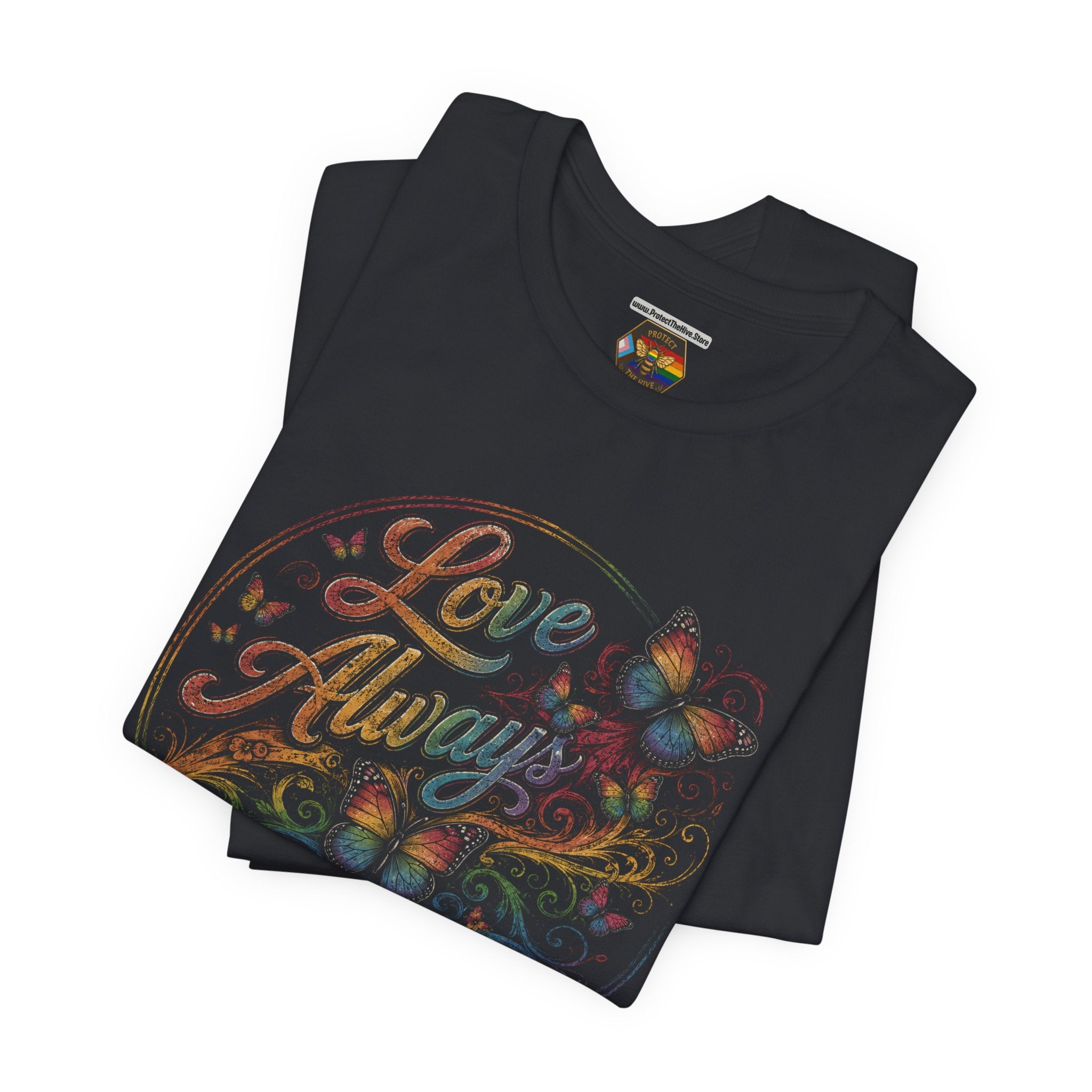 Vintage LGBTQ Shirt | Rainbow Butterfly Graphic Tee | Inspirational Pride Apparel