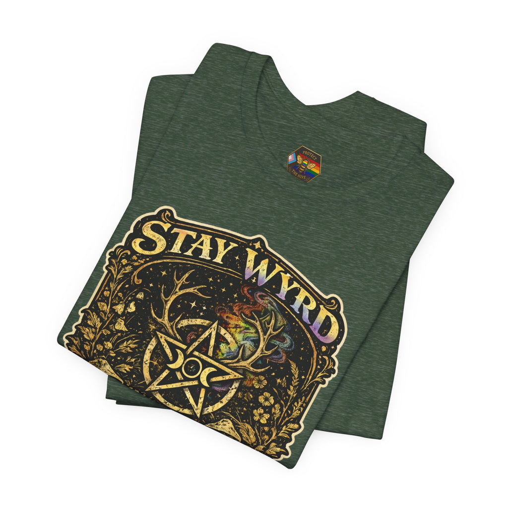 PNG of Stay Wyrd Stay Queer pentagram witch design T-Shirt | occult pride tee