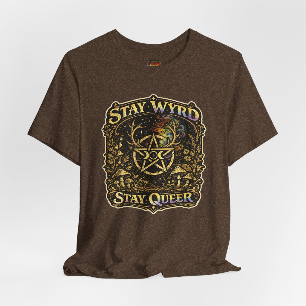 PNG of Stay Wyrd Stay Queer pentagram witch design T-Shirt | occult pride tee