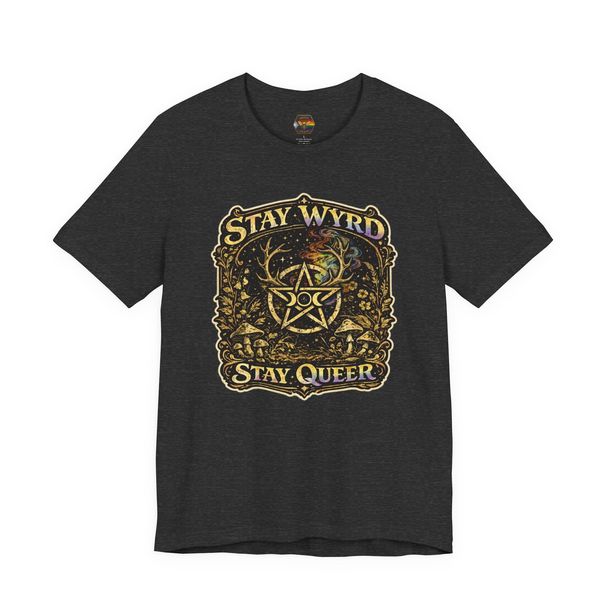 PNG of Stay Wyrd Stay Queer pentagram witch design T-Shirt | occult pride tee