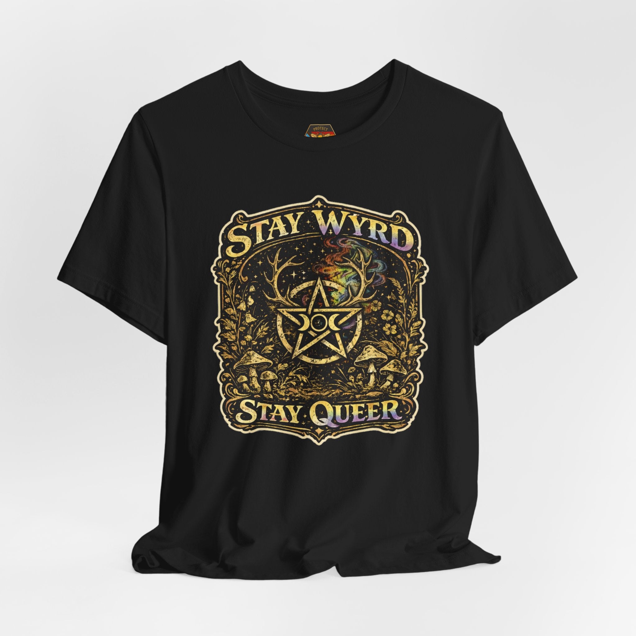 PNG of Stay Wyrd Stay Queer pentagram witch design T-Shirt | occult pride tee