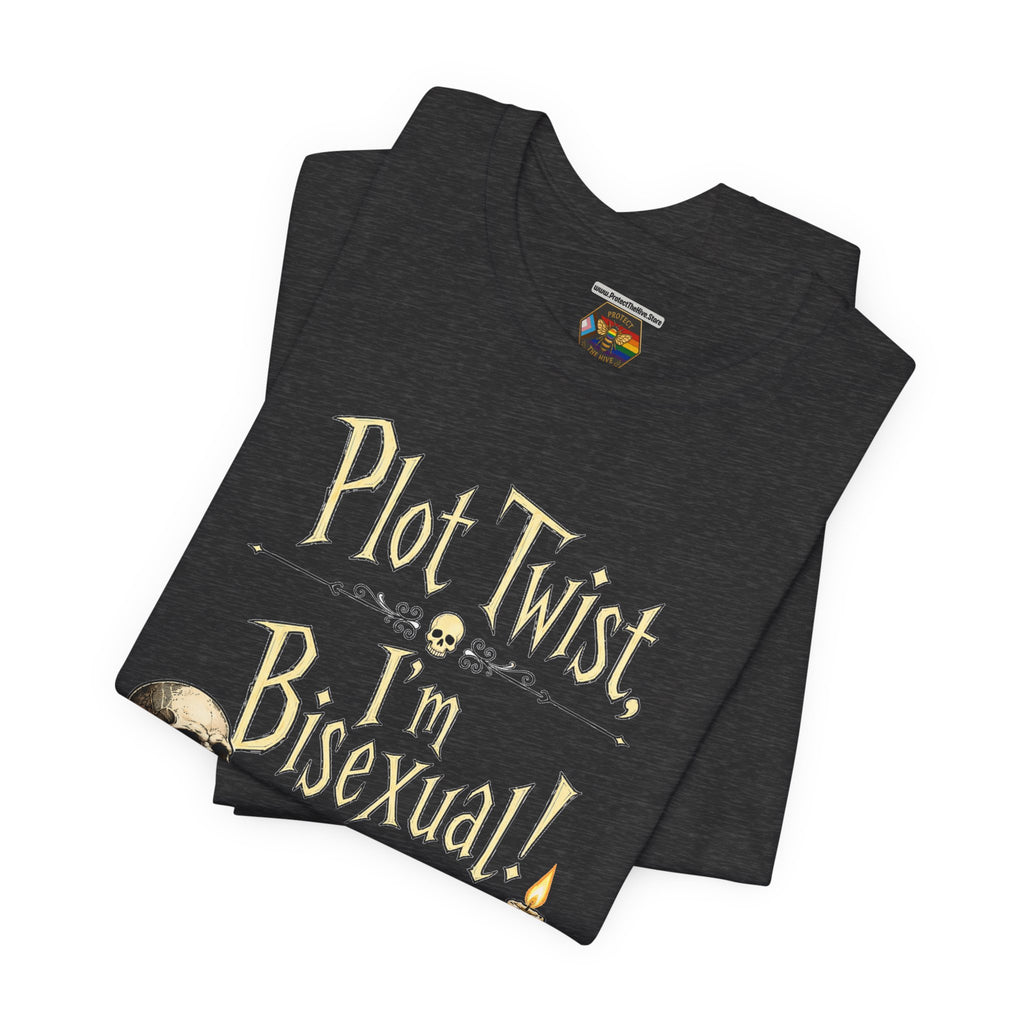 Plot Twist I'm Bisexual Shirt, Dark Academia Aesthetic Tee, Gothic Vintage LGBTQ Pride Shirt, Book Lover Gift, Witchy Academia Tee