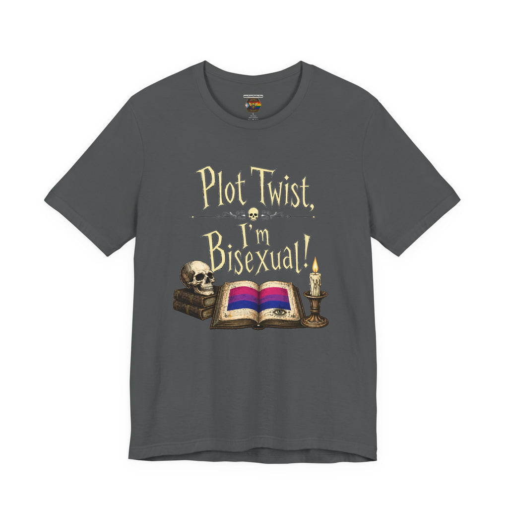 Plot Twist I'm Bisexual Shirt, Dark Academia Aesthetic Tee, Gothic Vintage LGBTQ Pride Shirt, Book Lover Gift, Witchy Academia Tee