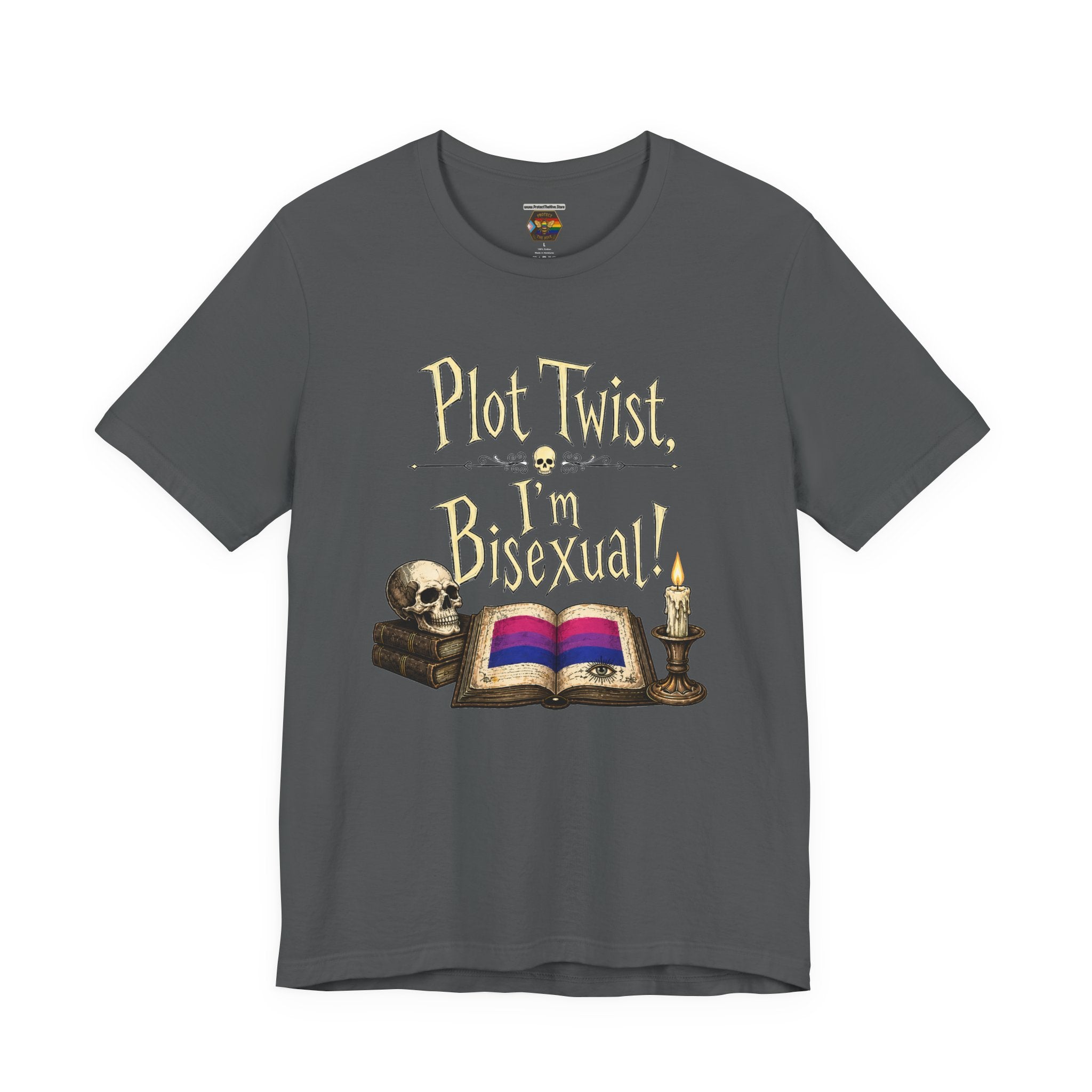 Plot Twist I'm Bisexual Shirt, Dark Academia Aesthetic Tee, Gothic Vintage LGBTQ Pride Shirt, Book Lover Gift, Witchy Academia Tee