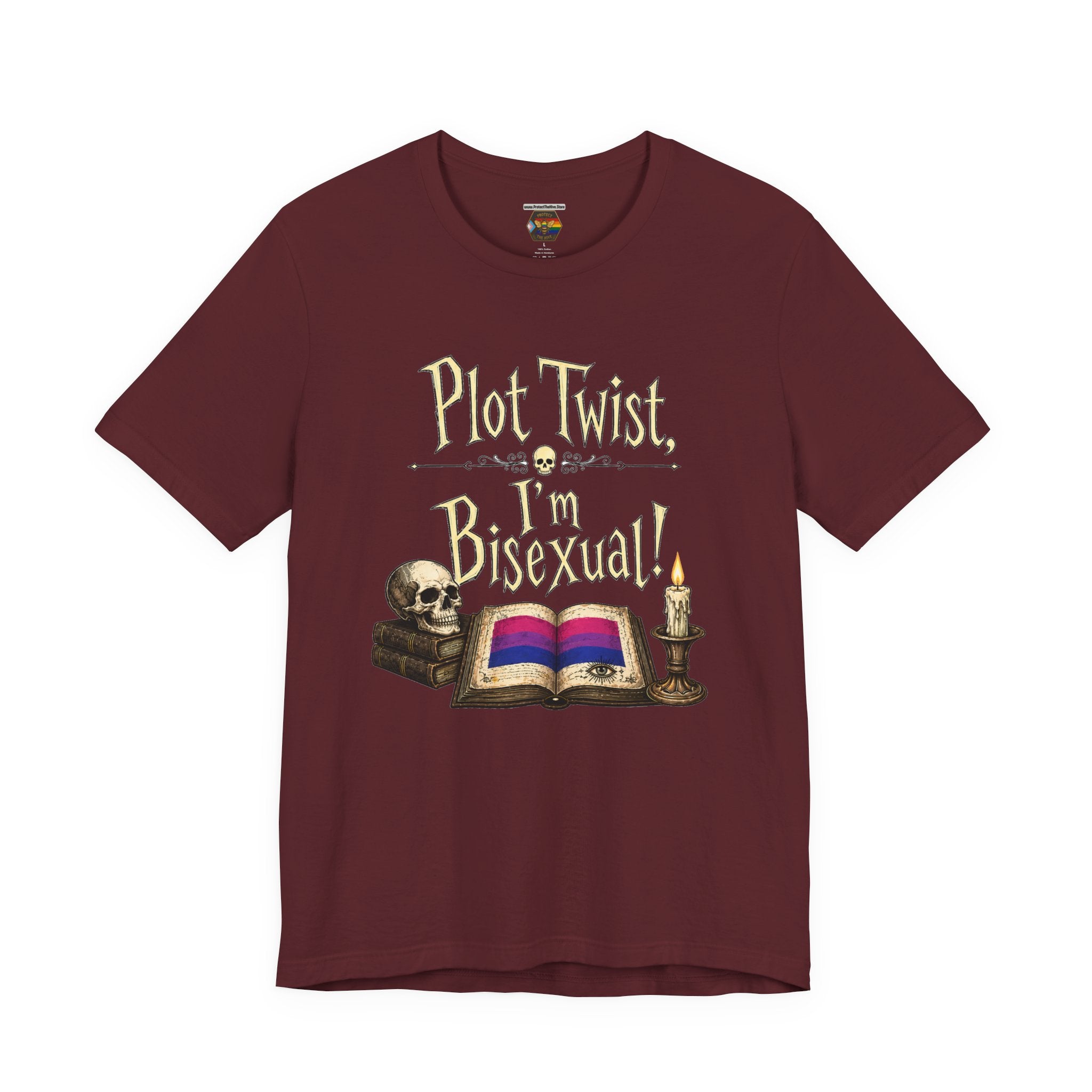 Plot Twist I'm Bisexual Shirt, Dark Academia Aesthetic Tee, Gothic Vintage LGBTQ Pride Shirt, Book Lover Gift, Witchy Academia Tee