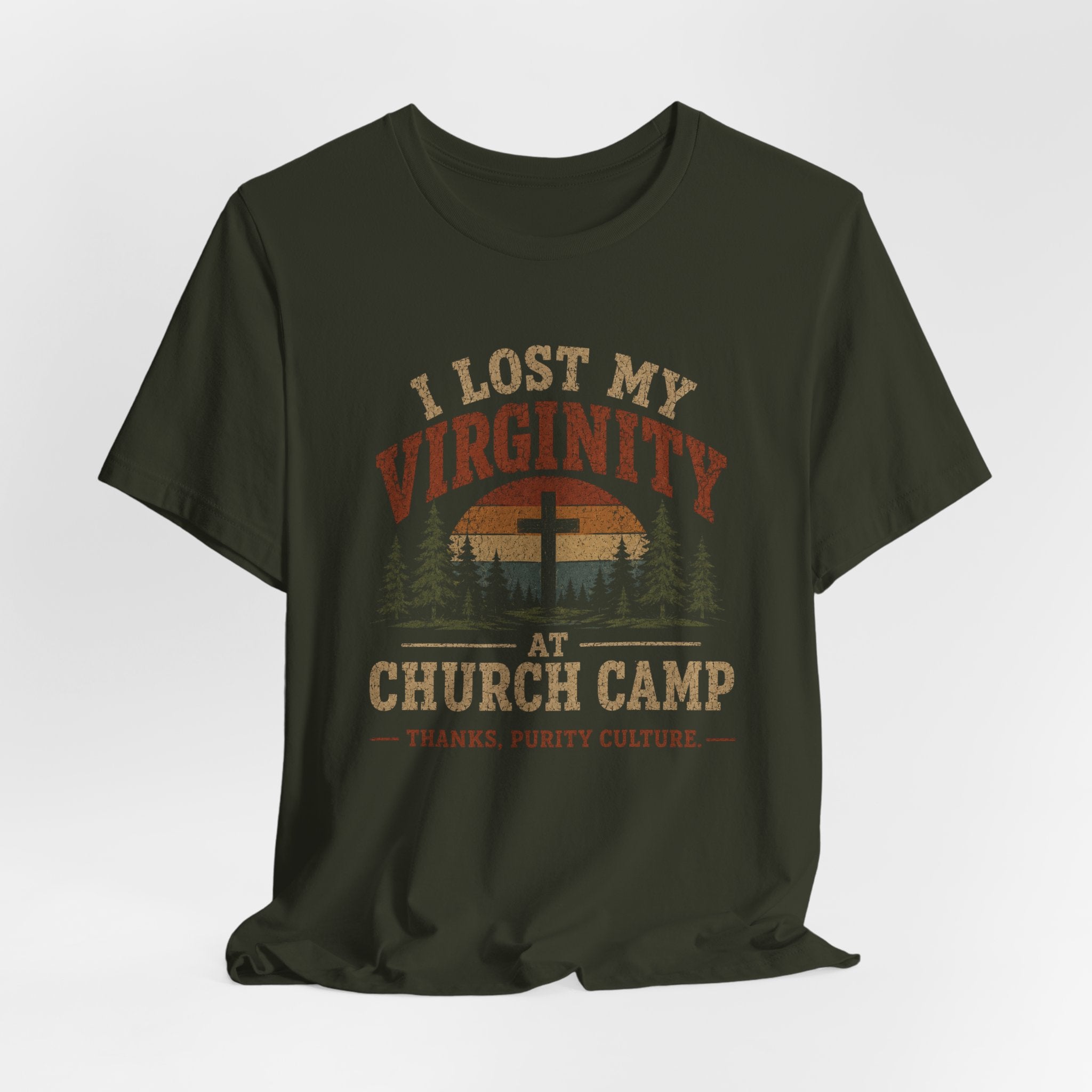 I Lost My Virginity at Church Camp T-Shirt | Vintage Religious Satire Tee