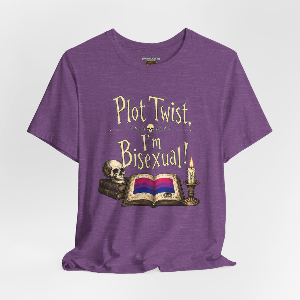 Plot Twist I'm Bisexual Shirt, Dark Academia Aesthetic Tee, Gothic Vintage LGBTQ Pride Shirt, Book Lover Gift, Witchy Academia Tee
