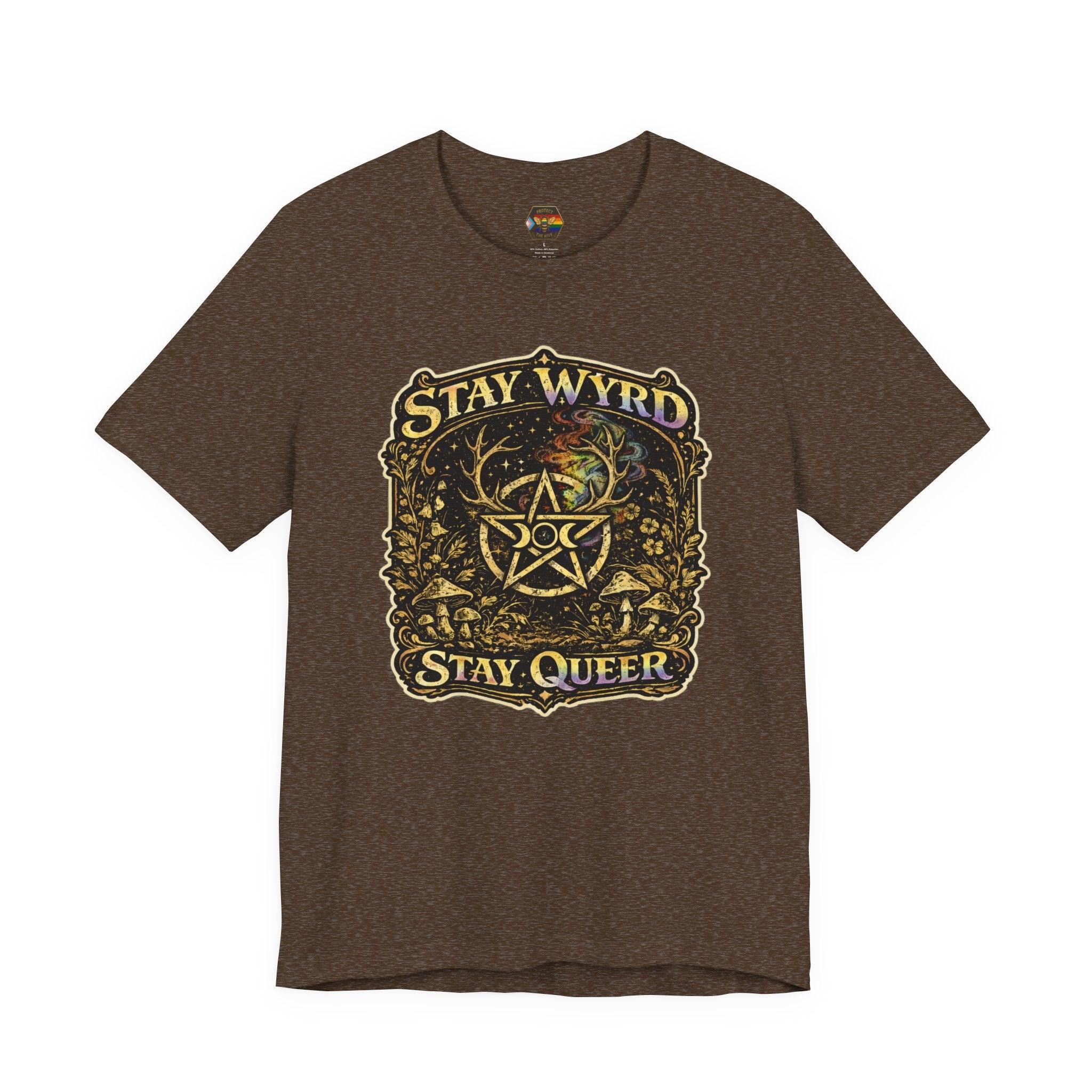 PNG of Stay Wyrd Stay Queer pentagram witch design T-Shirt | occult pride tee