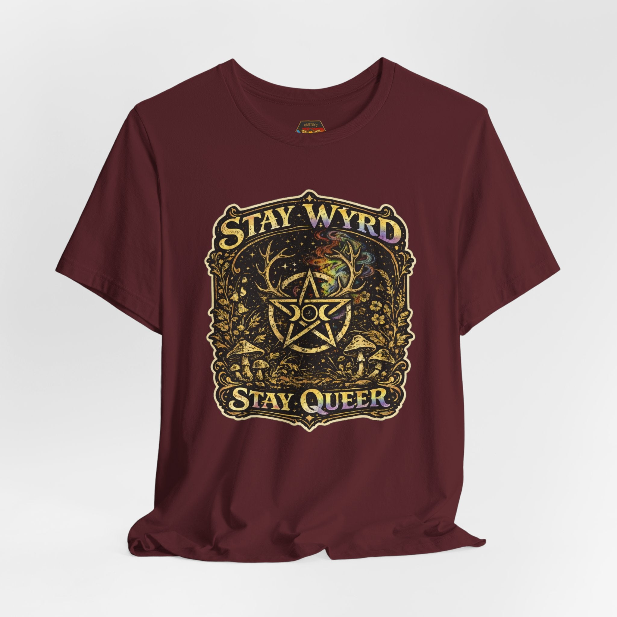 PNG of Stay Wyrd Stay Queer pentagram witch design T-Shirt | occult pride tee