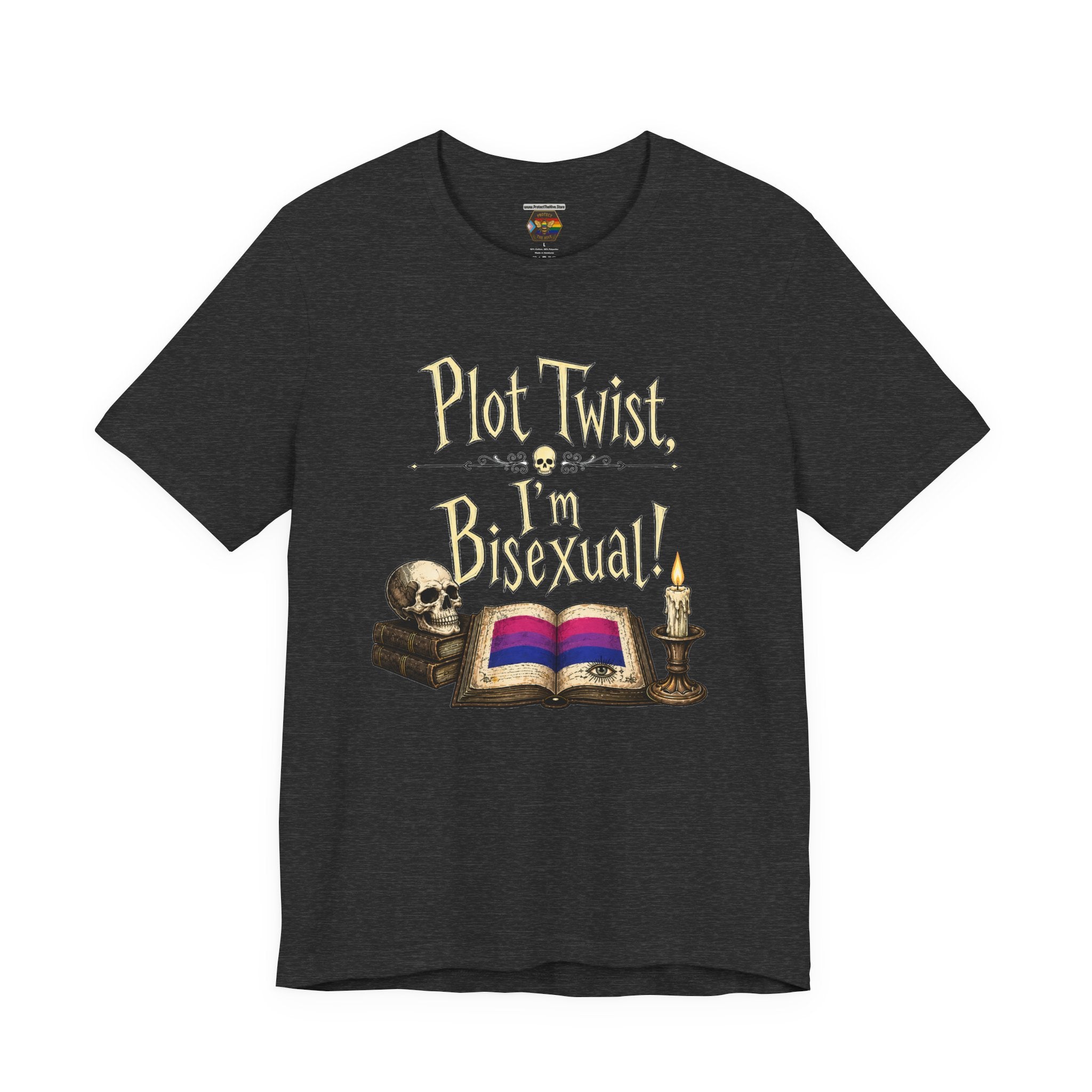 Plot Twist I'm Bisexual Shirt, Dark Academia Aesthetic Tee, Gothic Vintage LGBTQ Pride Shirt, Book Lover Gift, Witchy Academia Tee