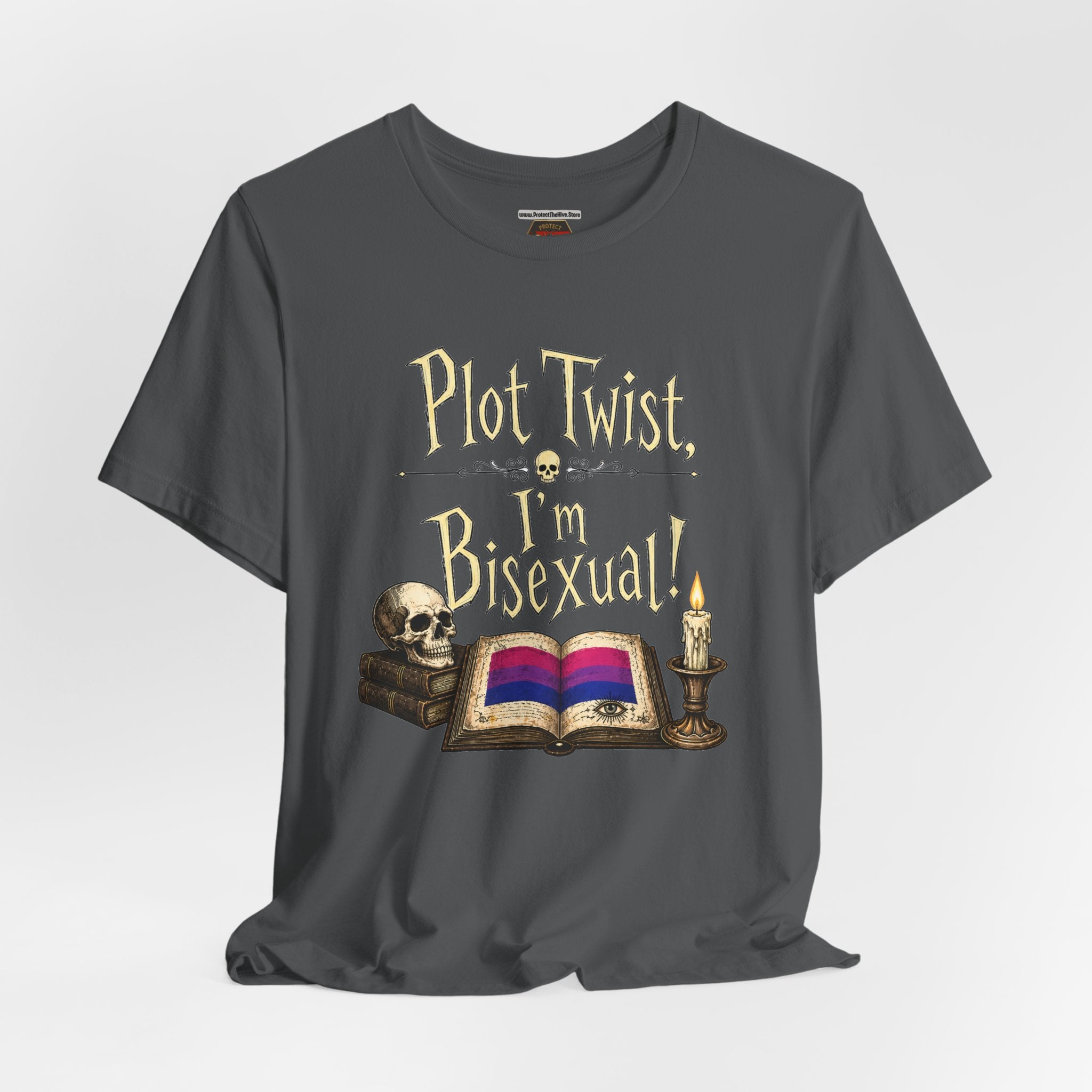Plot Twist I'm Bisexual Shirt, Dark Academia Aesthetic Tee, Gothic Vintage LGBTQ Pride Shirt, Book Lover Gift, Witchy Academia Tee