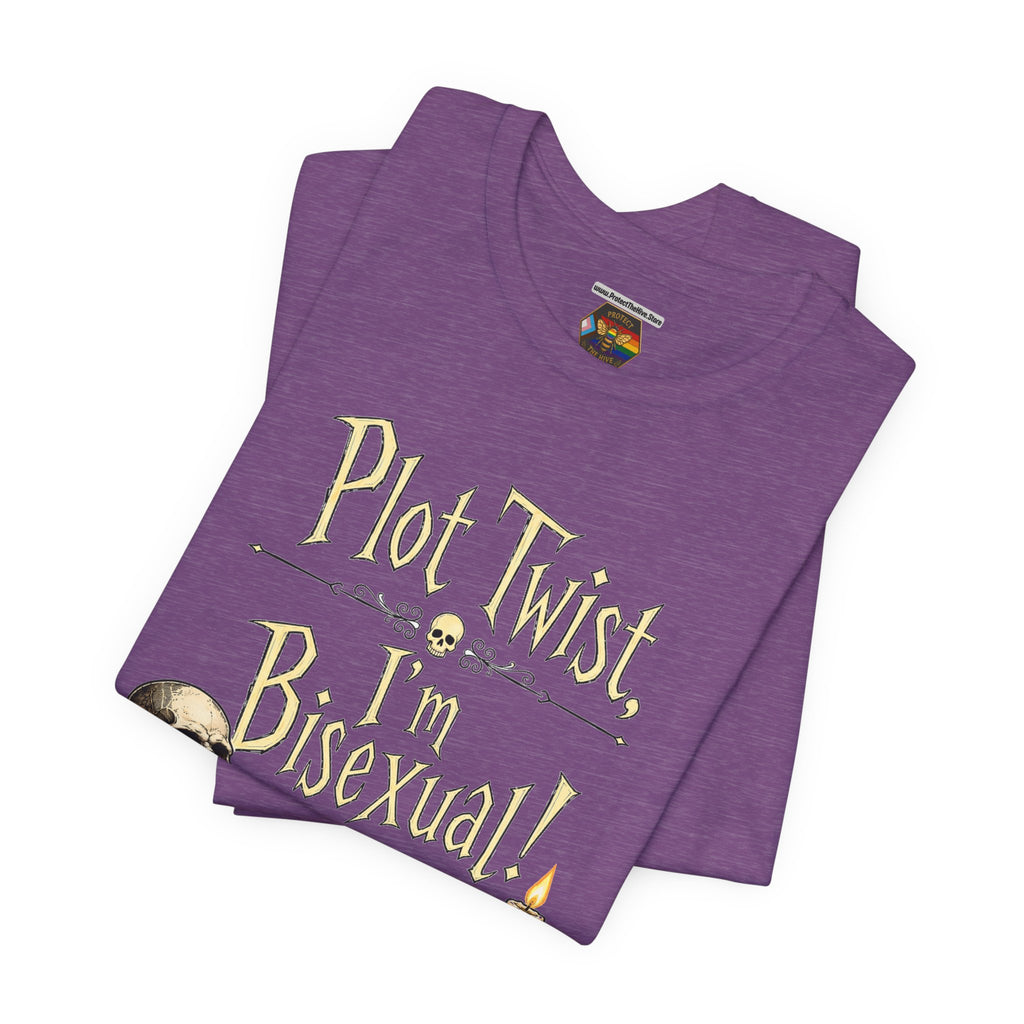 Plot Twist I'm Bisexual Shirt, Dark Academia Aesthetic Tee, Gothic Vintage LGBTQ Pride Shirt, Book Lover Gift, Witchy Academia Tee
