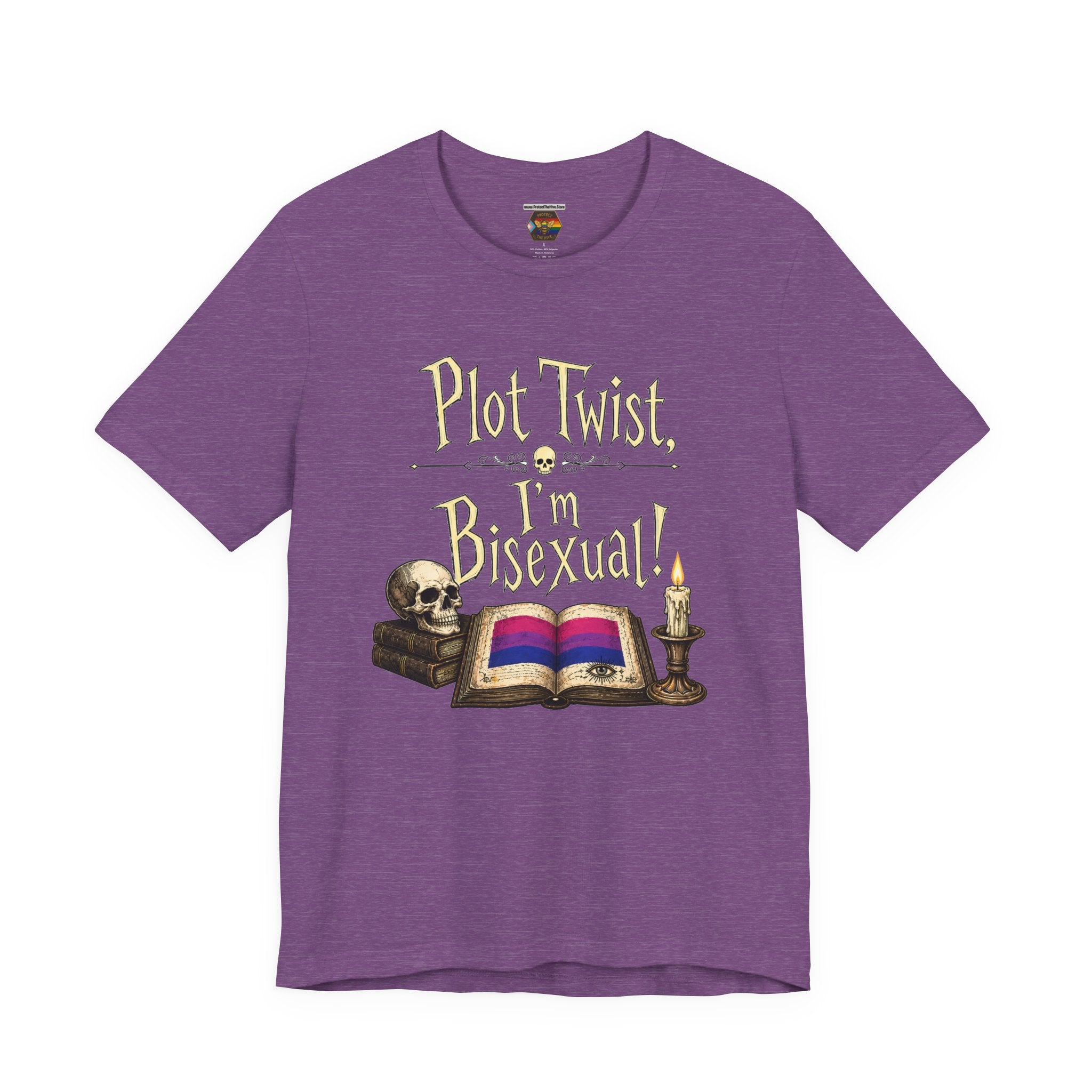 Plot Twist I'm Bisexual Shirt, Dark Academia Aesthetic Tee, Gothic Vintage LGBTQ Pride Shirt, Book Lover Gift, Witchy Academia Tee
