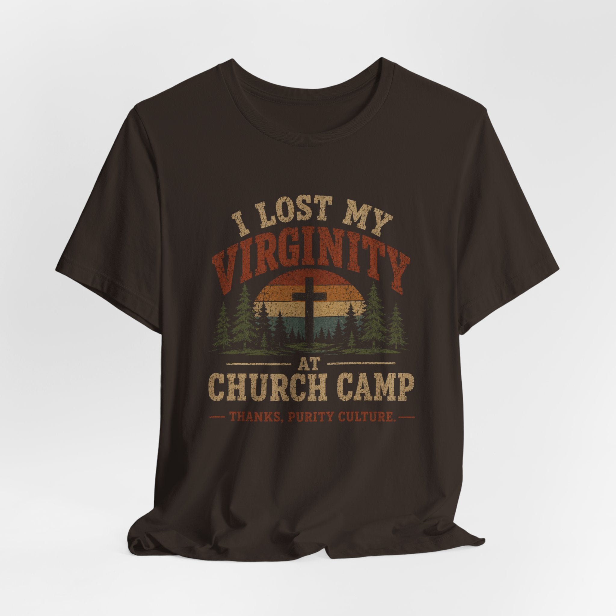 I Lost My Virginity at Church Camp T-Shirt | Vintage Religious Satire Tee