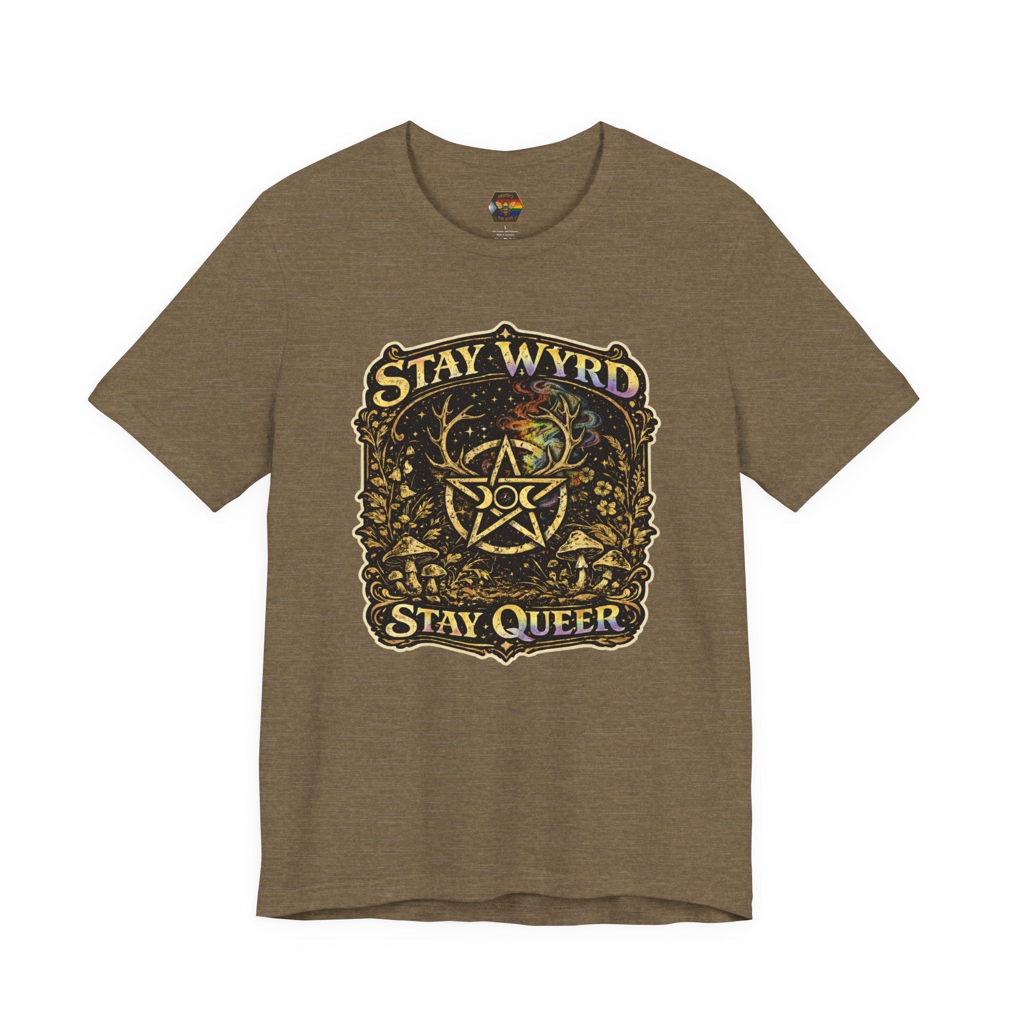 PNG of Stay Wyrd Stay Queer pentagram witch design T-Shirt | occult pride tee