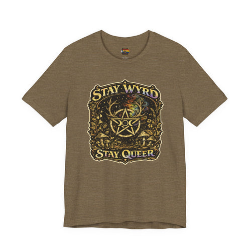 PNG of Stay Wyrd Stay Queer pentagram witch design T-Shirt | occult pride tee