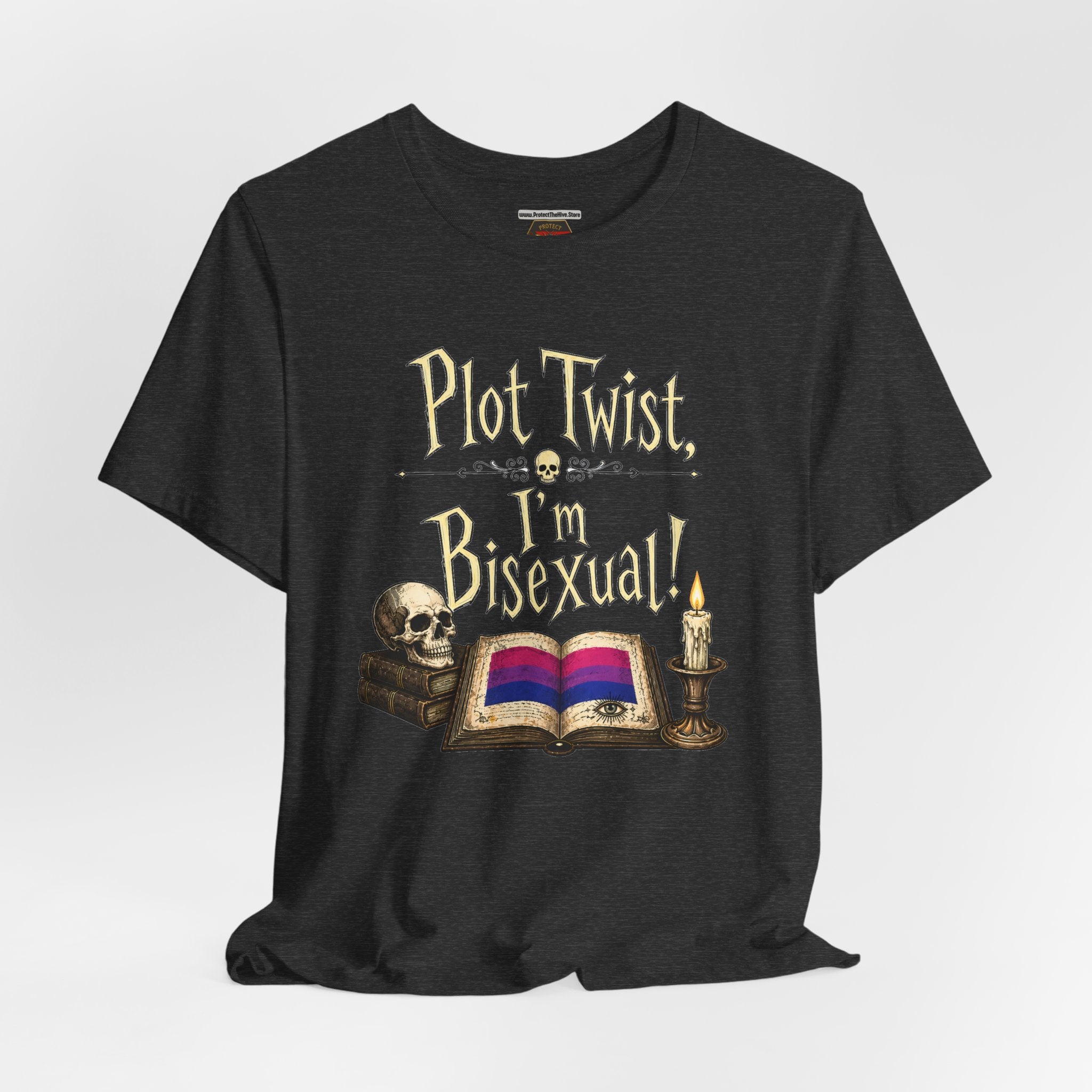 Plot Twist I'm Bisexual Shirt, Dark Academia Aesthetic Tee, Gothic Vintage LGBTQ Pride Shirt, Book Lover Gift, Witchy Academia Tee