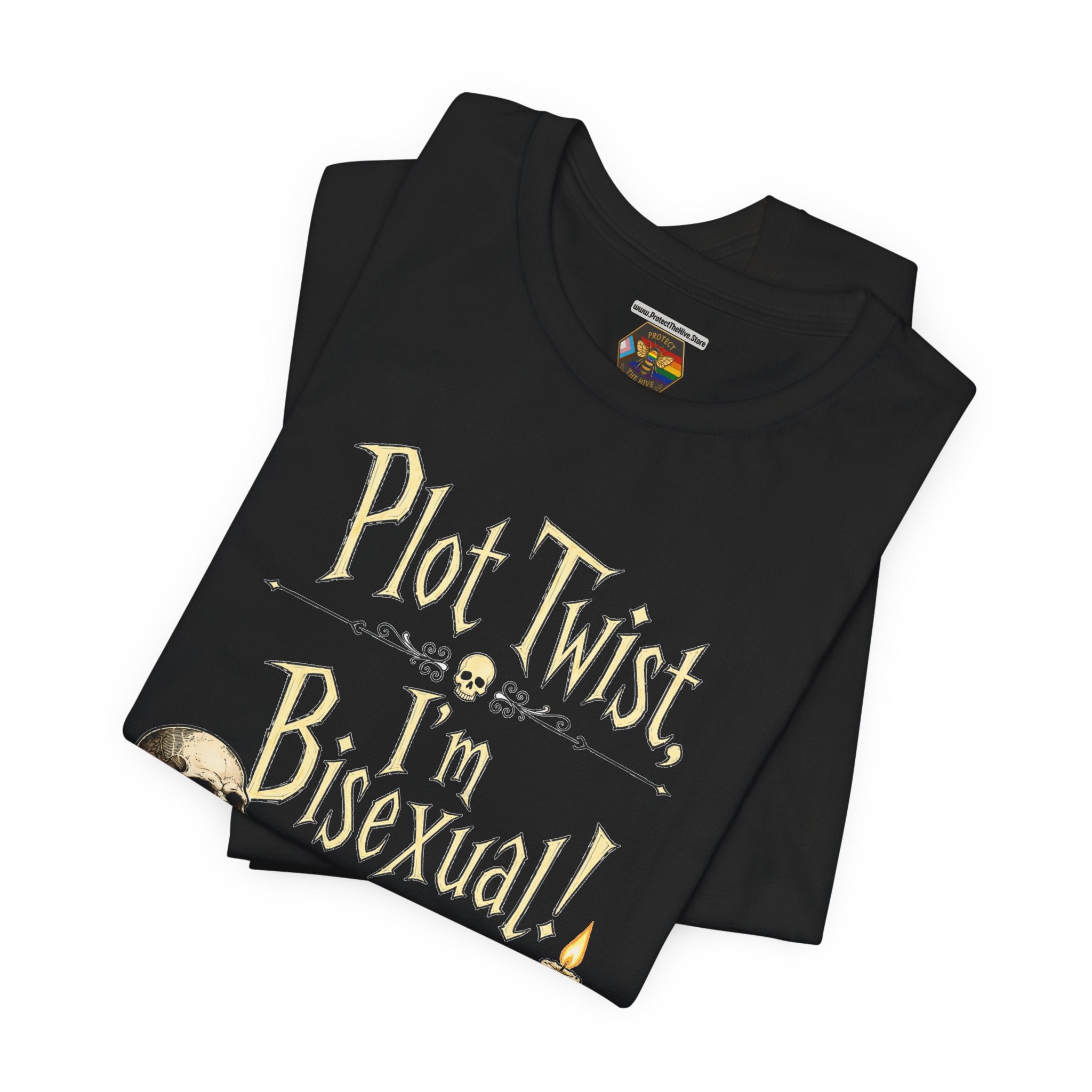 Plot Twist I'm Bisexual Shirt, Dark Academia Aesthetic Tee, Gothic Vintage LGBTQ Pride Shirt, Book Lover Gift, Witchy Academia Tee