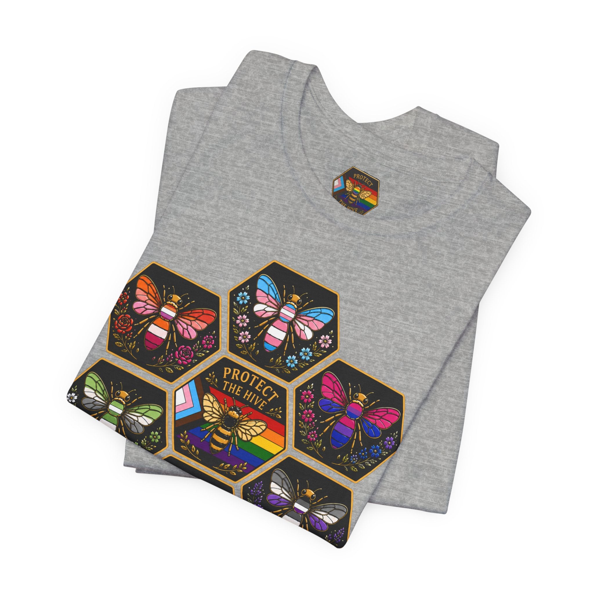 Protect the Hive Pride Shirt, LGBTQ Bee T Shirt, Queer Community Tee, Nature Inspired Pride Apparel, Pride Gift