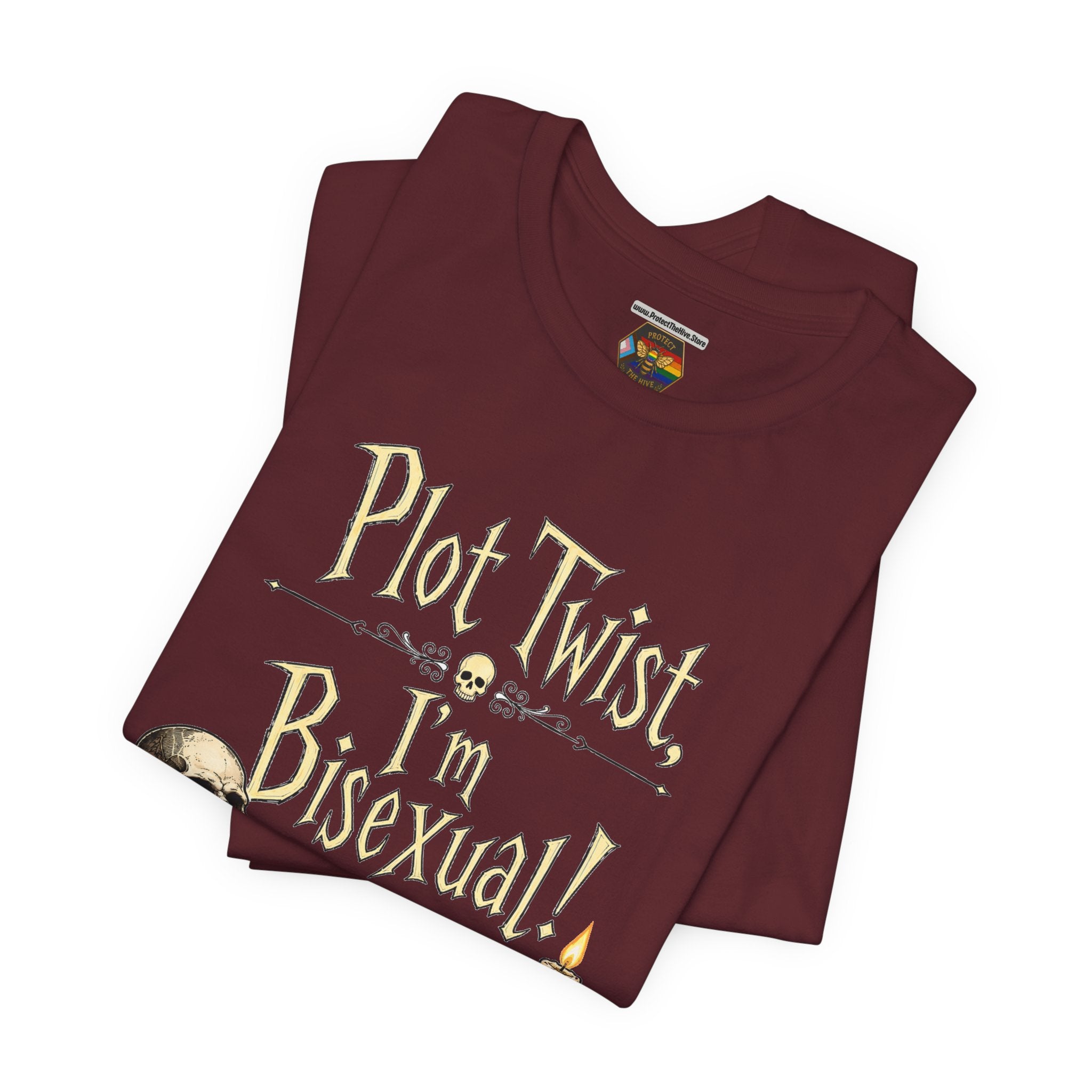 Plot Twist I'm Bisexual Shirt, Dark Academia Aesthetic Tee, Gothic Vintage LGBTQ Pride Shirt, Book Lover Gift, Witchy Academia Tee