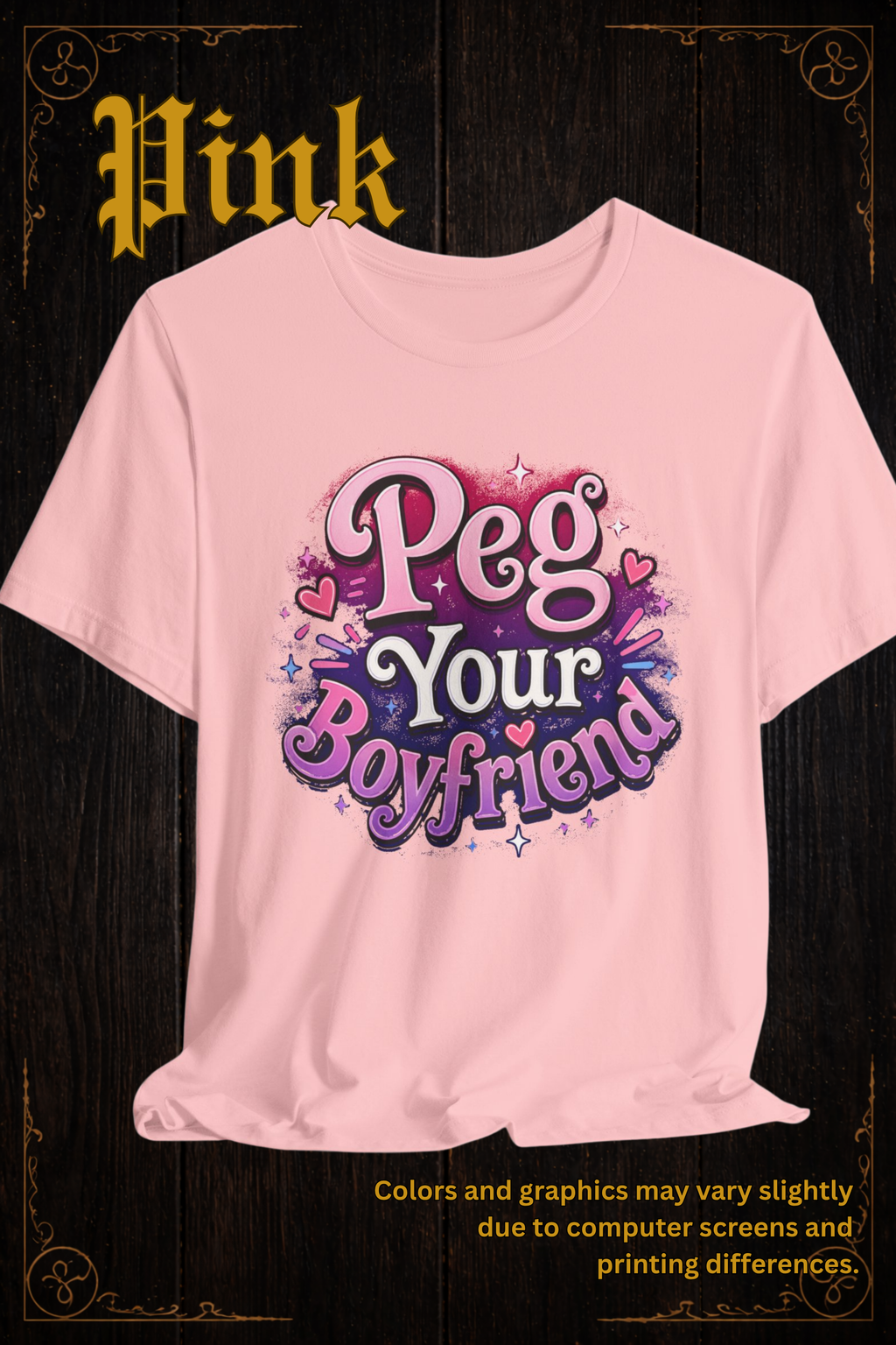 Peg Your Boyfriend Retro T-Shirt | Funny Adult Graphic Tee | Vintage Distressed Pride Shirt | LGBTQ+ Gift | Bella Canvas 3001