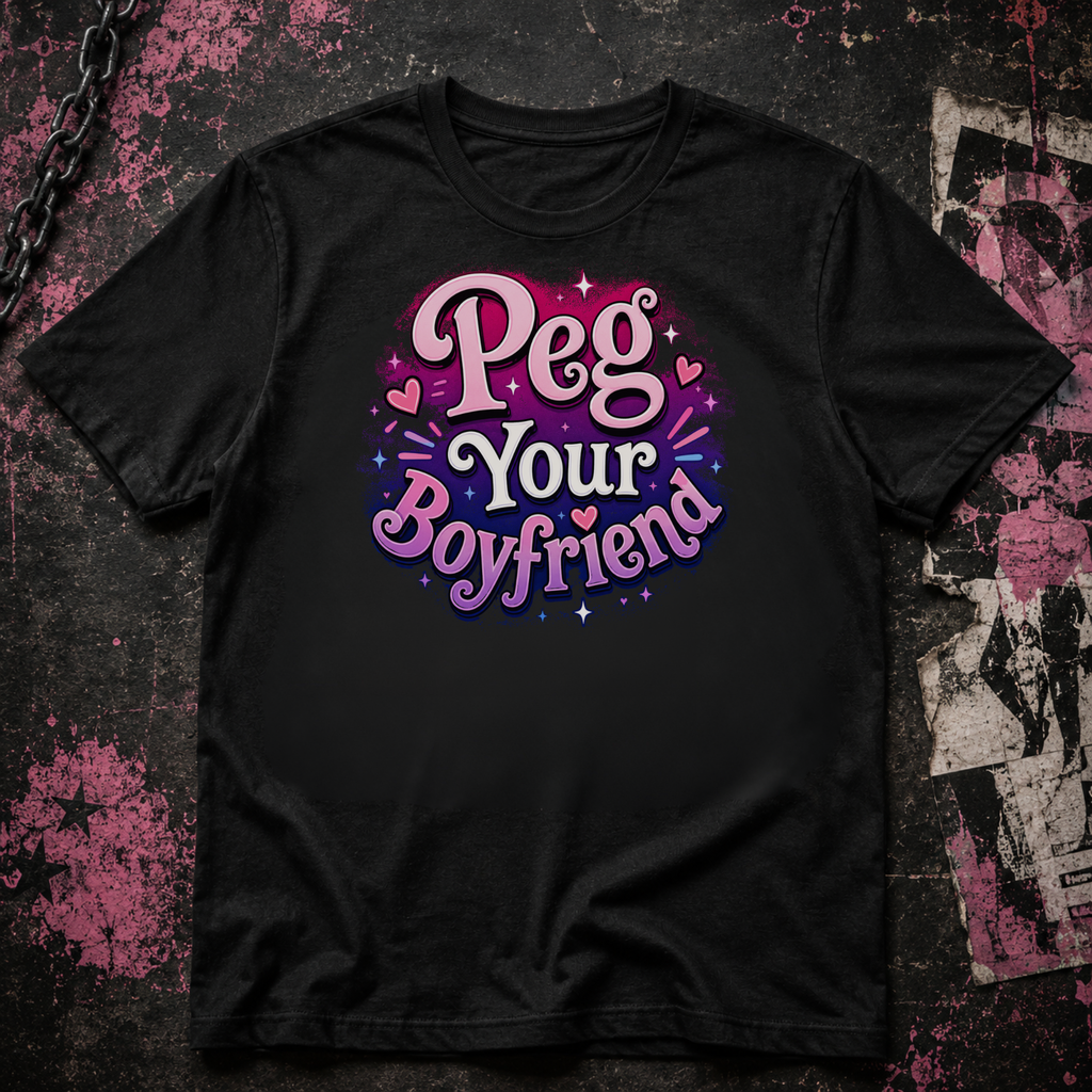 Peg Your Boyfriend Retro T-Shirt | Funny Adult Graphic Tee | Vintage Distressed Pride Shirt | LGBTQ+ Gift | Bella Canvas 3001