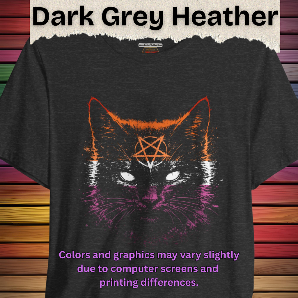 Lesbian Pride Black Cat T-Shirt | Nine Lives. One Pride.