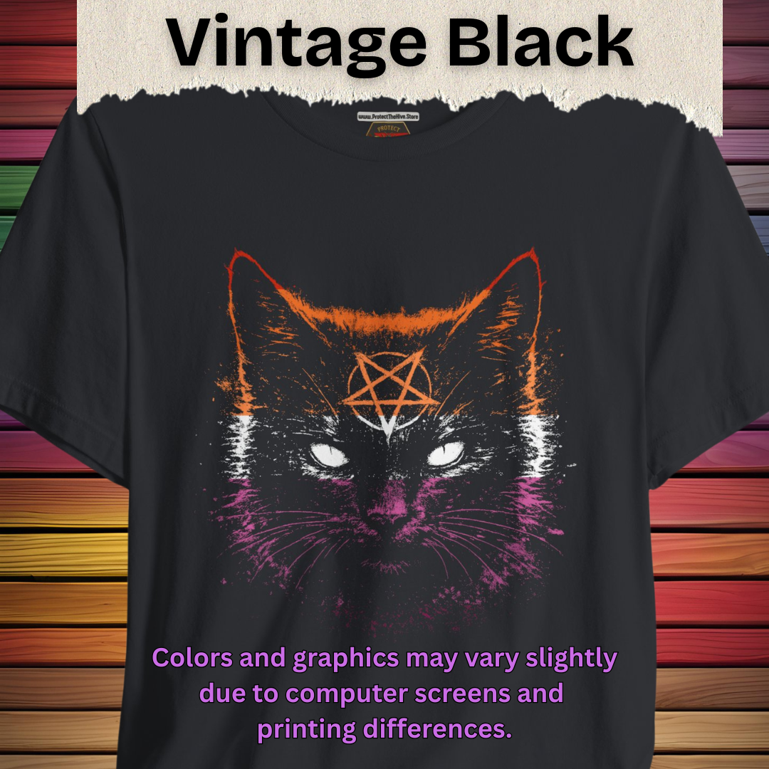 Lesbian Pride Black Cat T-Shirt | Nine Lives. One Pride.