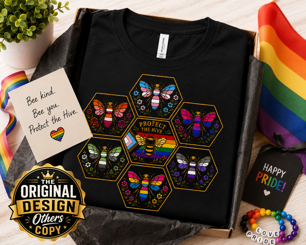 Protect the Hive Pride Shirt, LGBTQ Bee T Shirt, Queer Community Tee, Nature Inspired Pride Apparel, Pride Gift