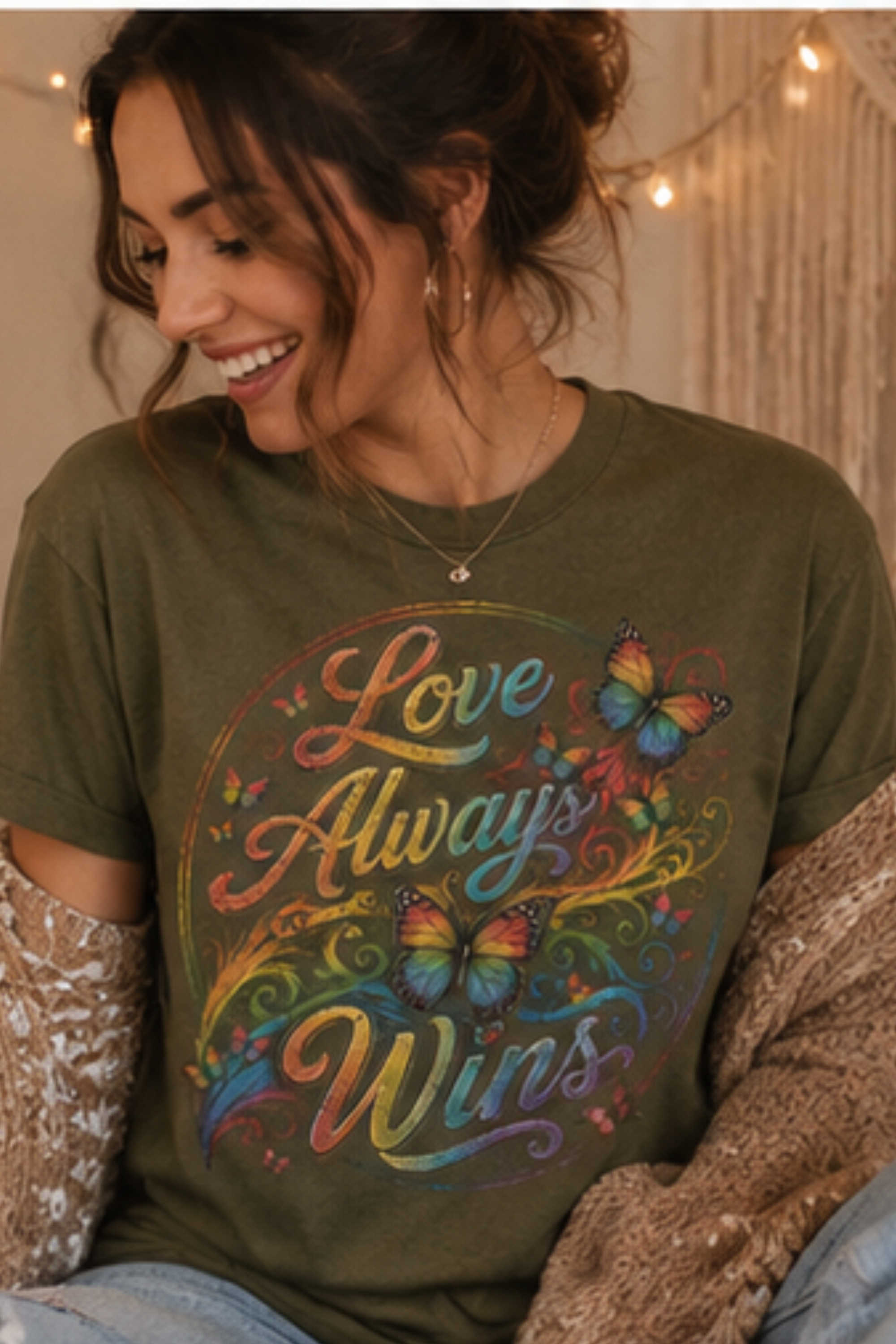 Vintage LGBTQ Shirt | Rainbow Butterfly Graphic Tee | Inspirational Pride Apparel